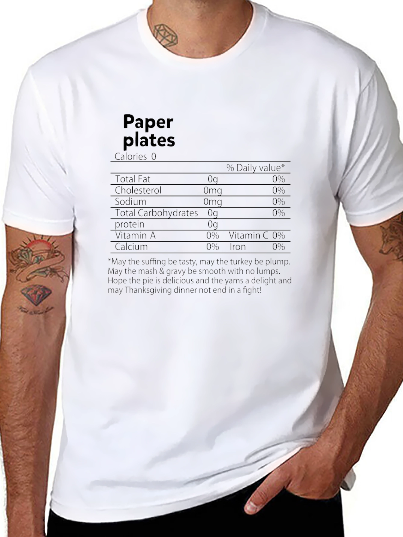 Paper Plates Nutrition Facts T-Shirt