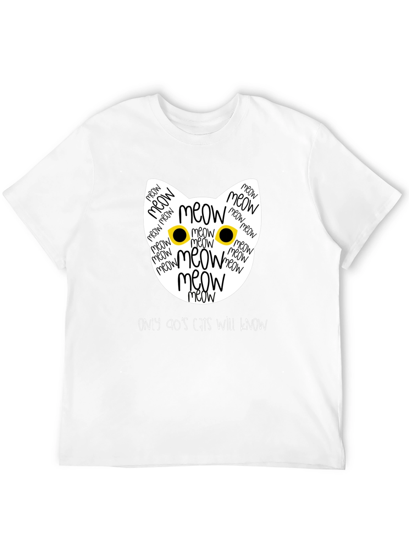 90s Cats T-Shirt - Meow Cat Face Tee