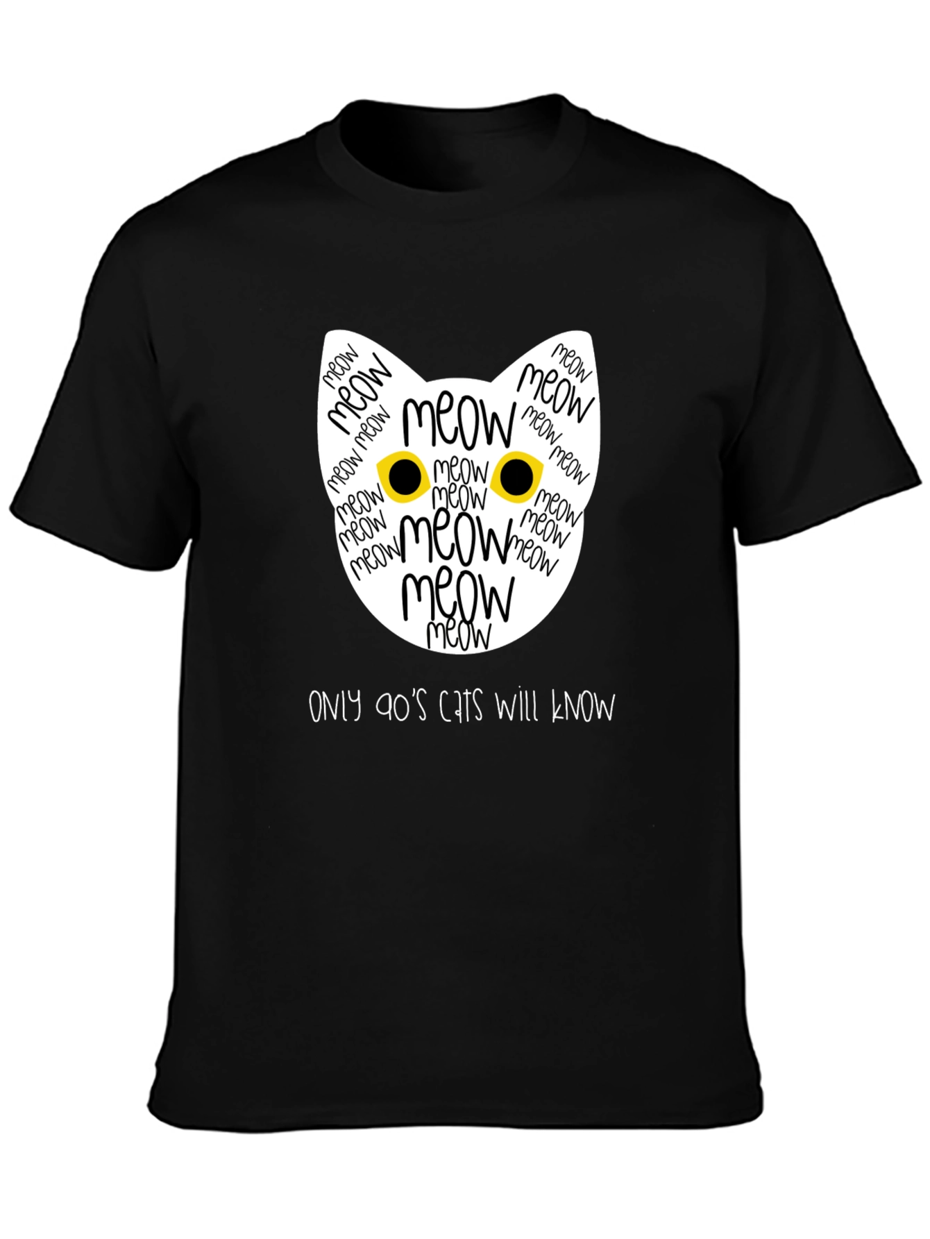 90s Cats T-Shirt - Meow Cat Face Tee