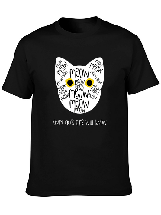 90s Cats T-Shirt - Meow Cat Face Tee