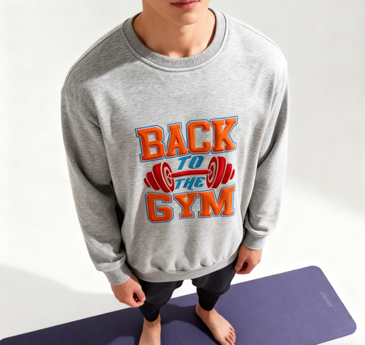 Bold Gym-Inspired Dumbbell Print Sweatshirt
