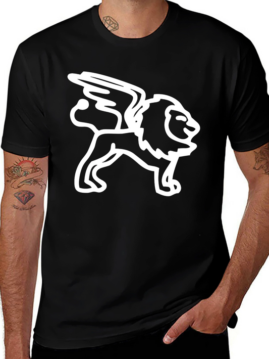 Lion with Wings Black Graphic Tee