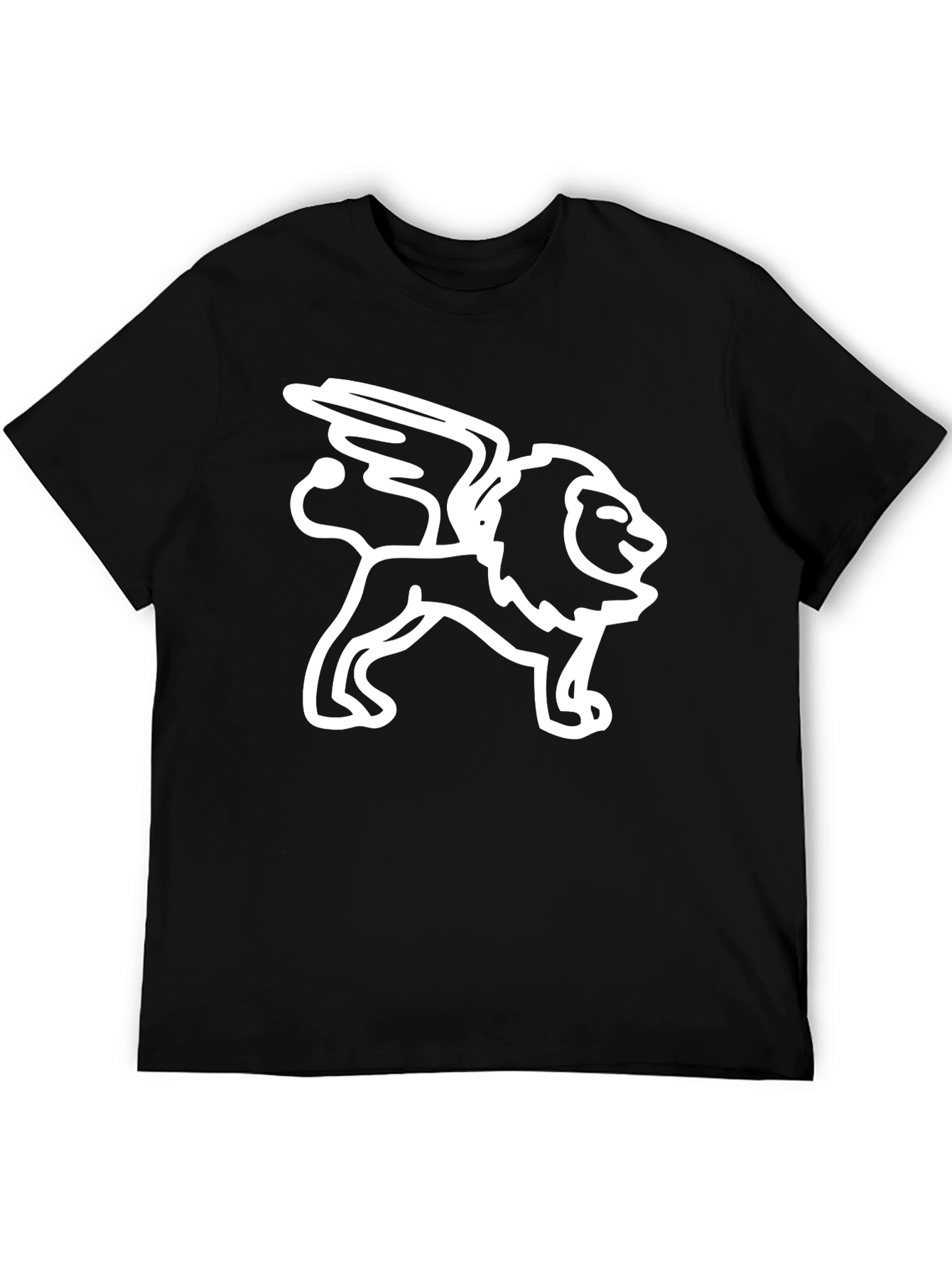 Lion with Wings Black Graphic Tee