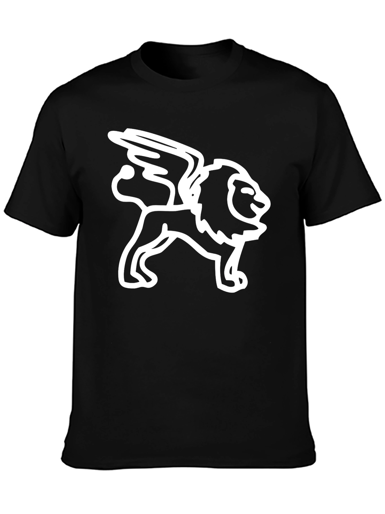 Lion with Wings Black Graphic Tee