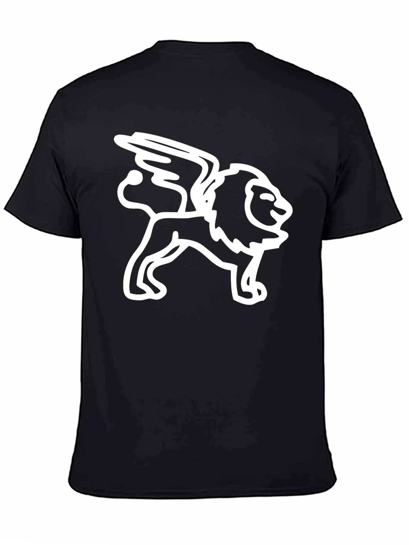 Lion with Wings Black Graphic Tee