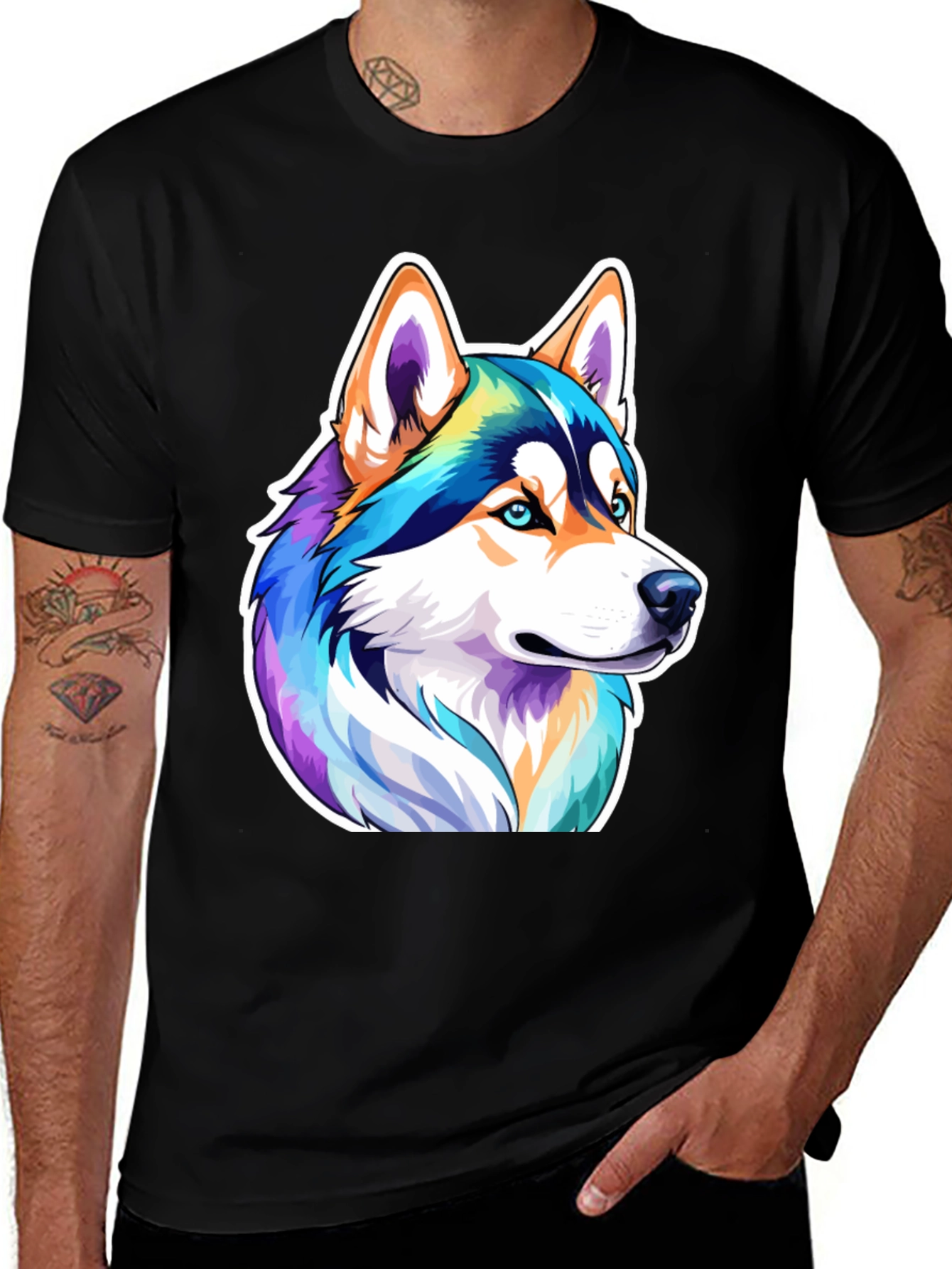 Husky Graphic Black Tee
