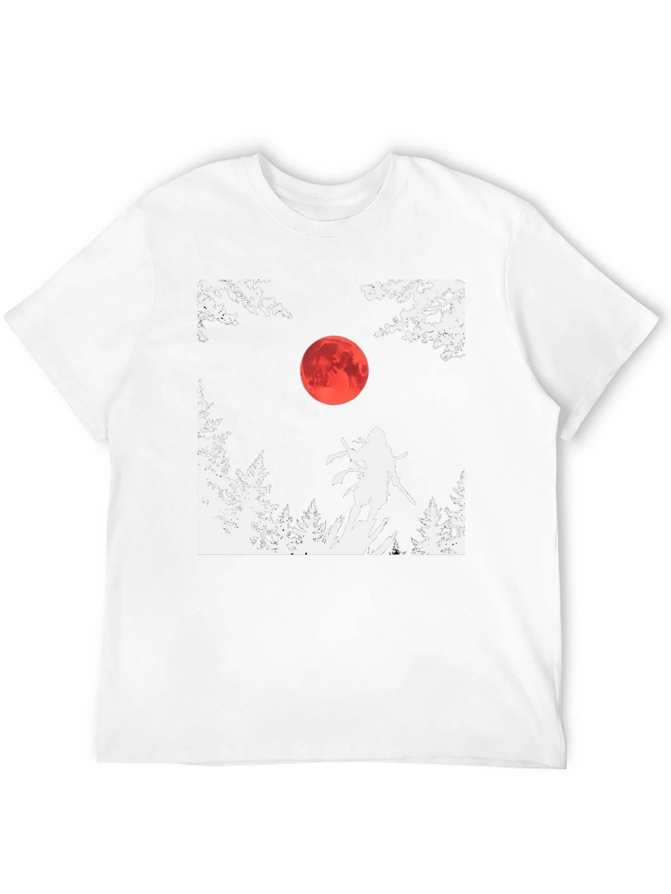 Samurai Moon Graphic Tee - Black