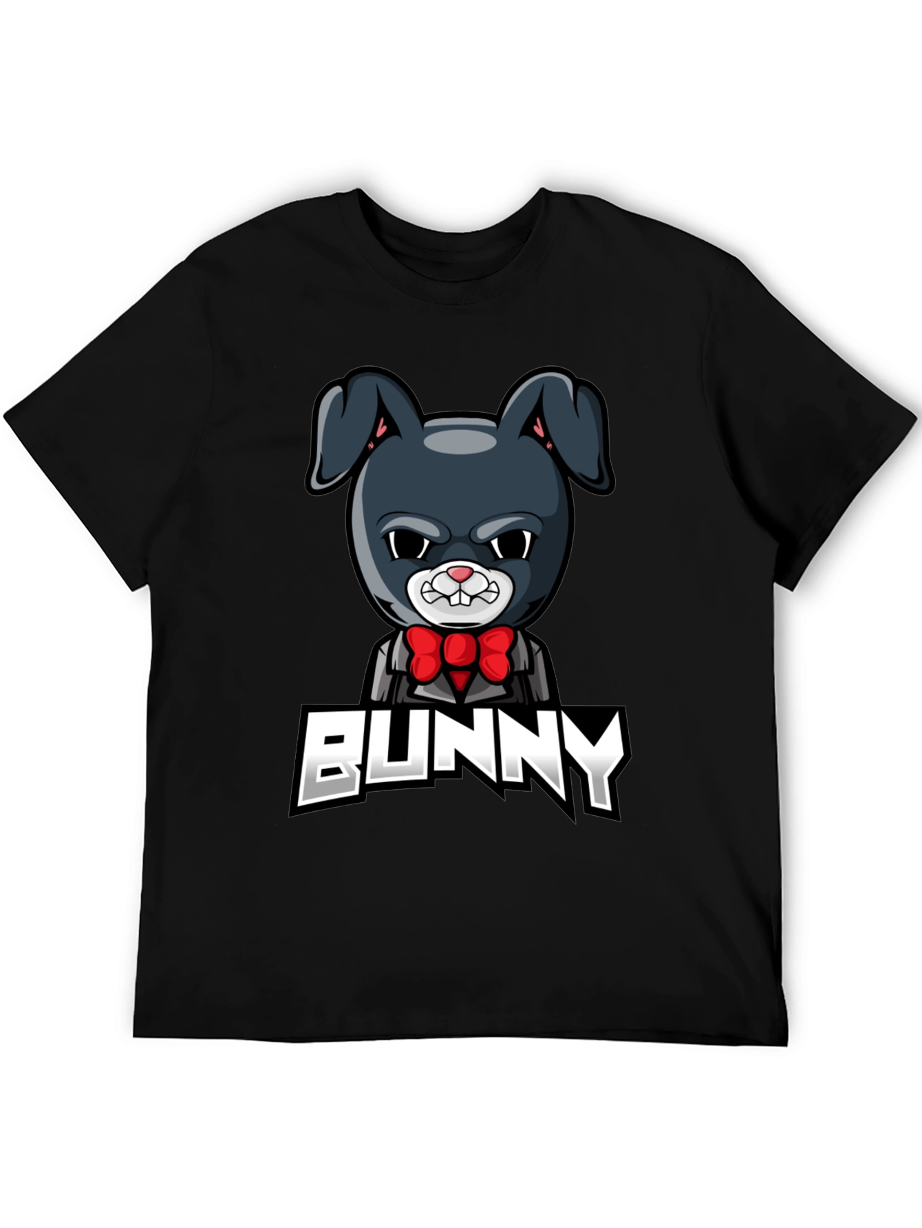 Cool Bunny Graphic T-Shirt - Mens Black Tee