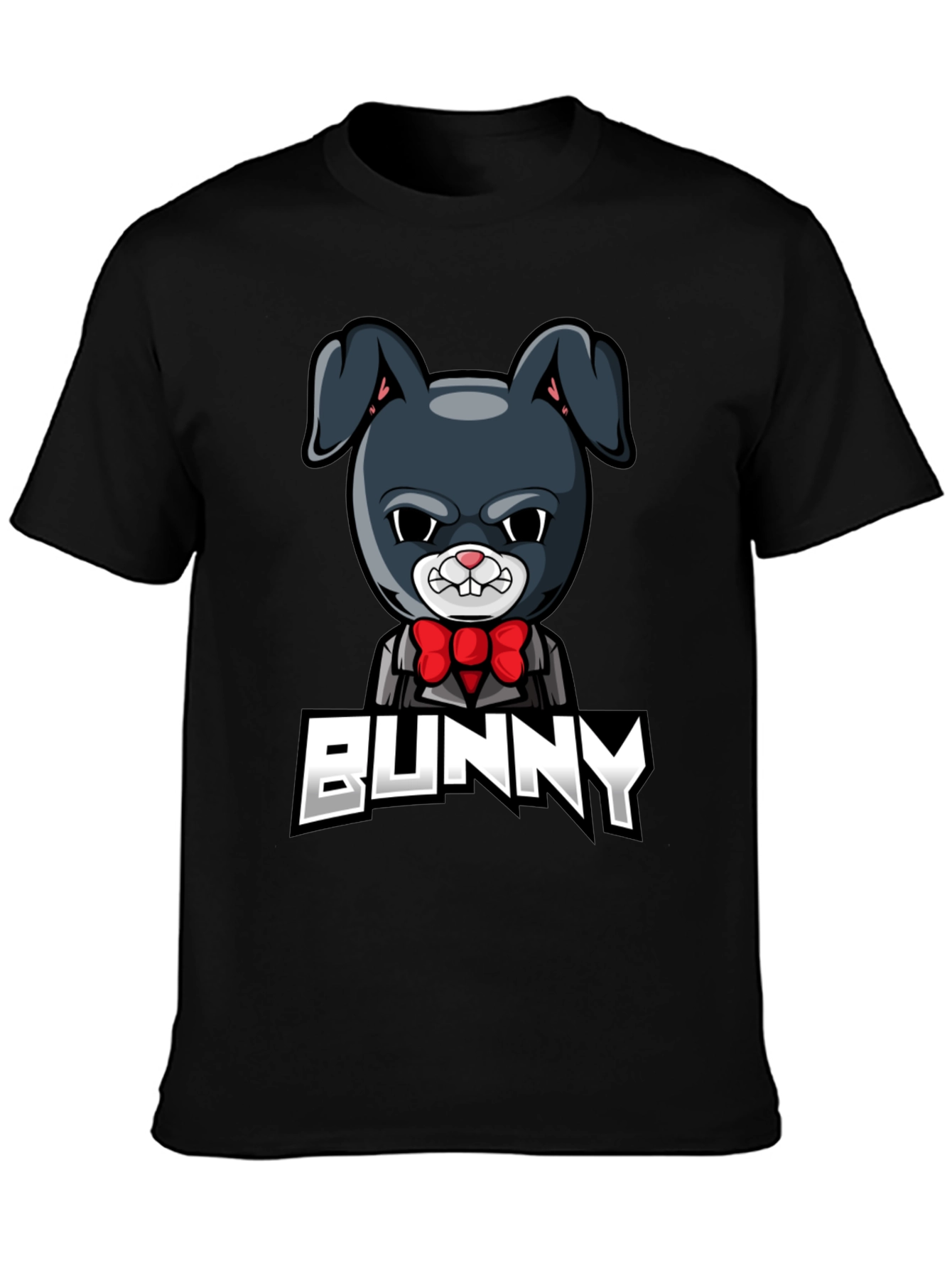 Cool Bunny Graphic T-Shirt - Mens Black Tee