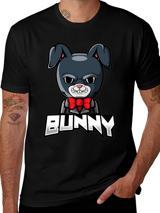 Cool Bunny Graphic T-Shirt - Mens Black Tee