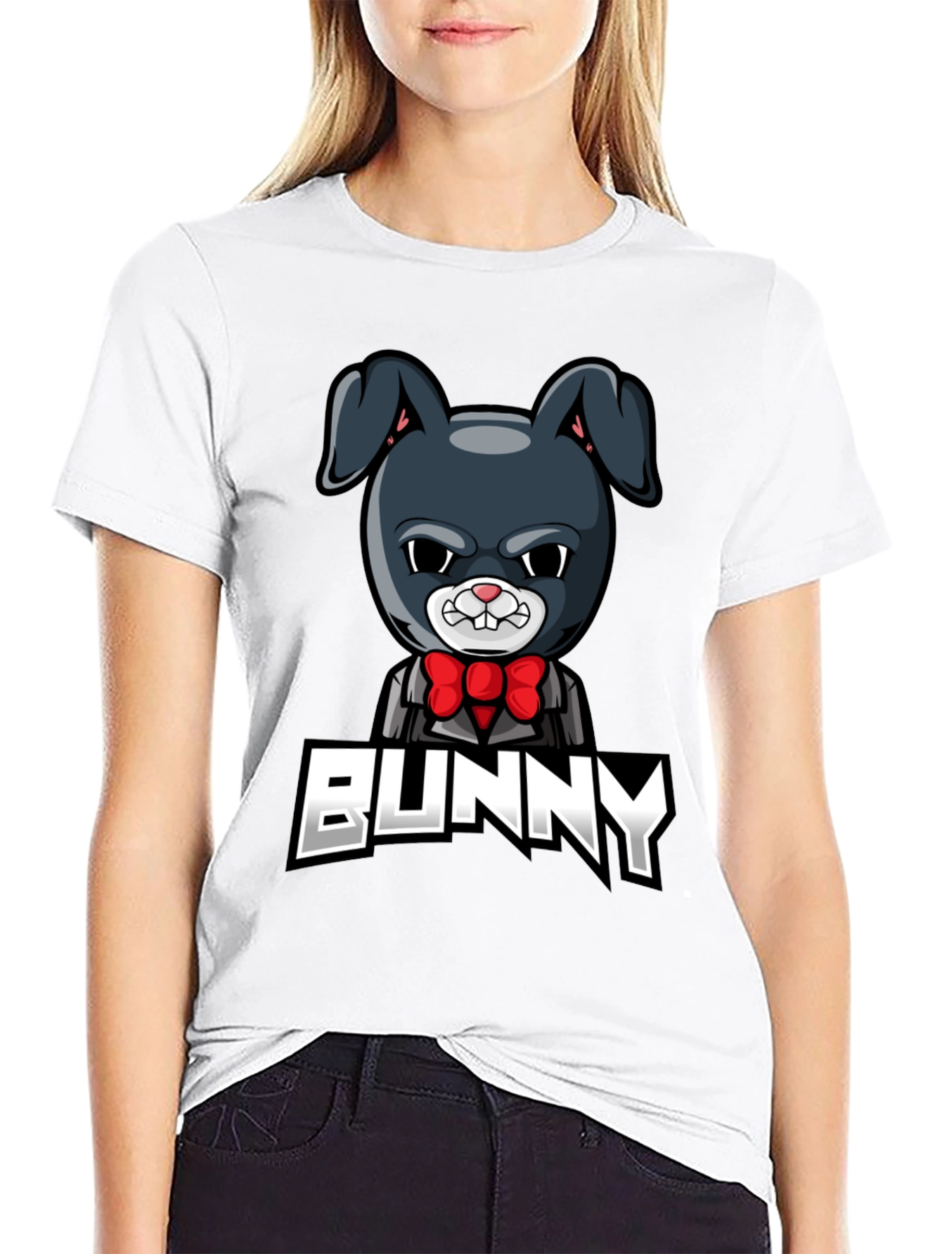Cool Bunny Graphic T-Shirt - Mens Black Tee