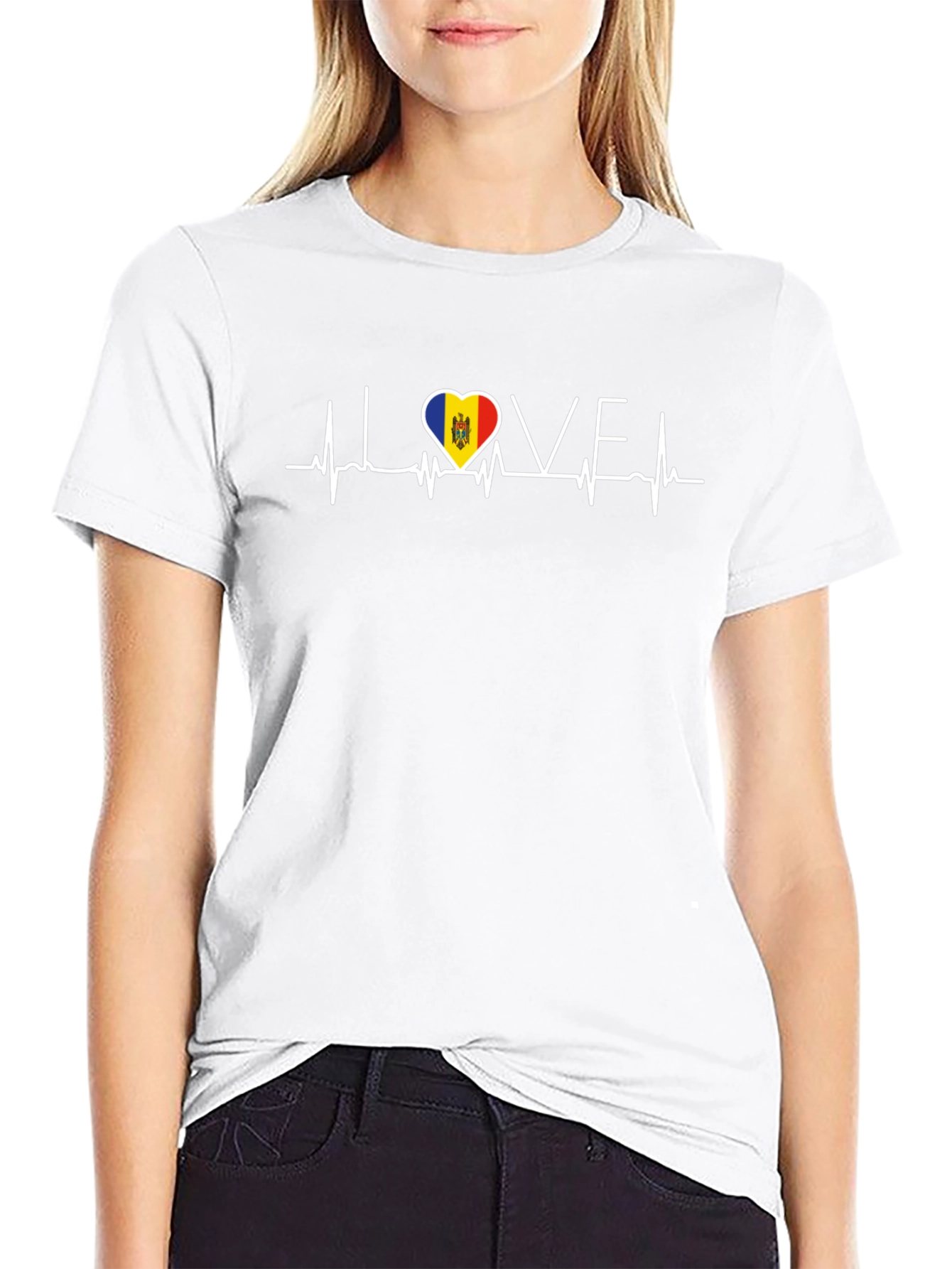 I Love Moldova Heartbeat T-Shirt