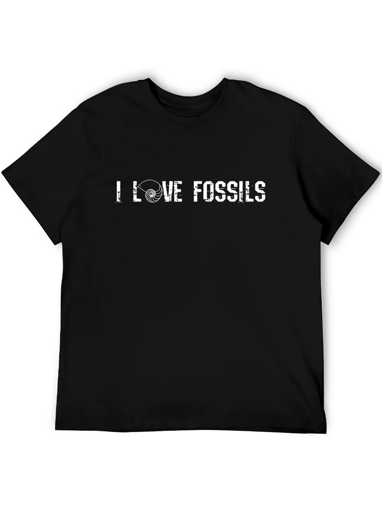 I Love Fossils Black T-Shirt