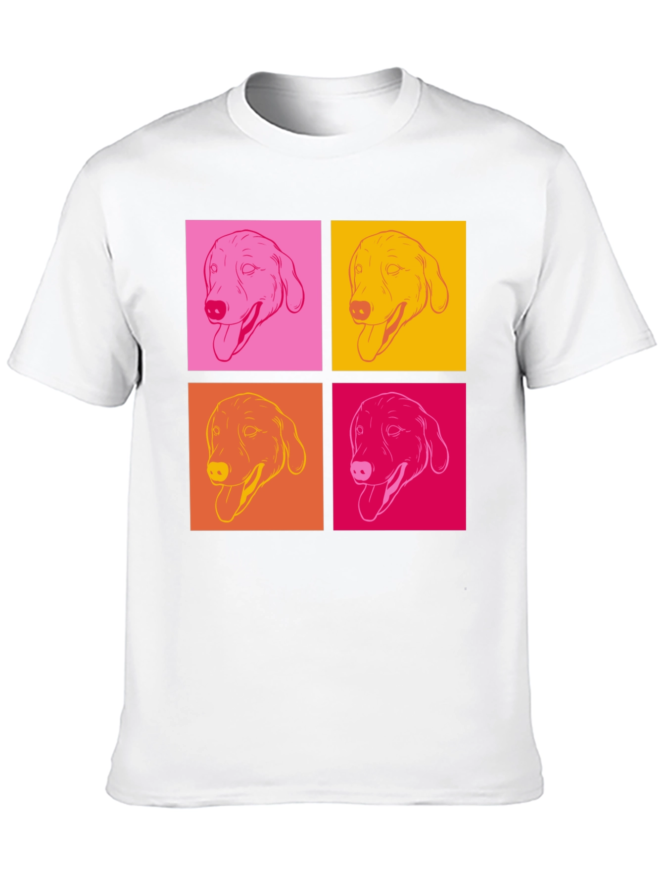 Pop Art Dog Graphic T-Shirt - Black