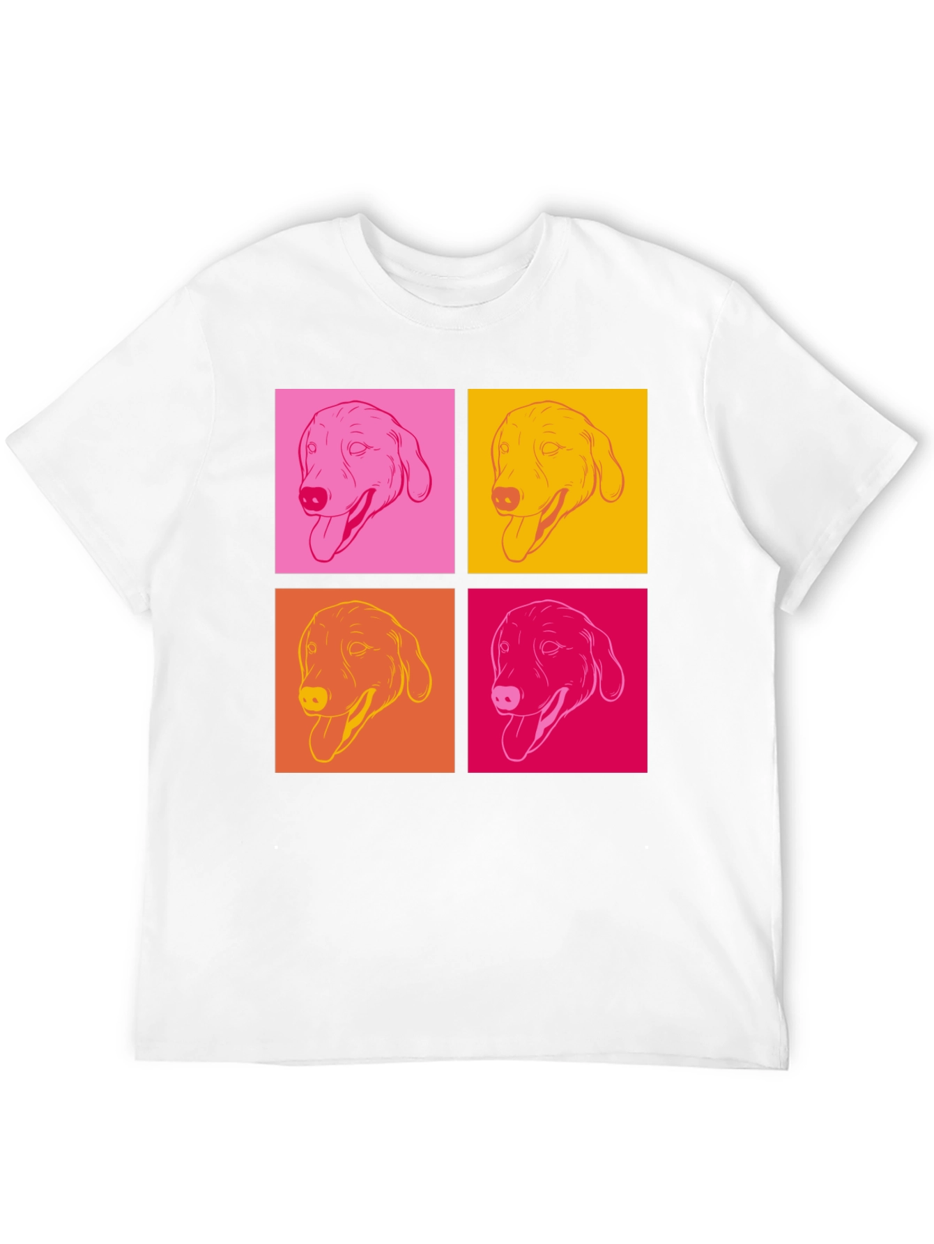 Pop Art Dog Graphic T-Shirt - Black