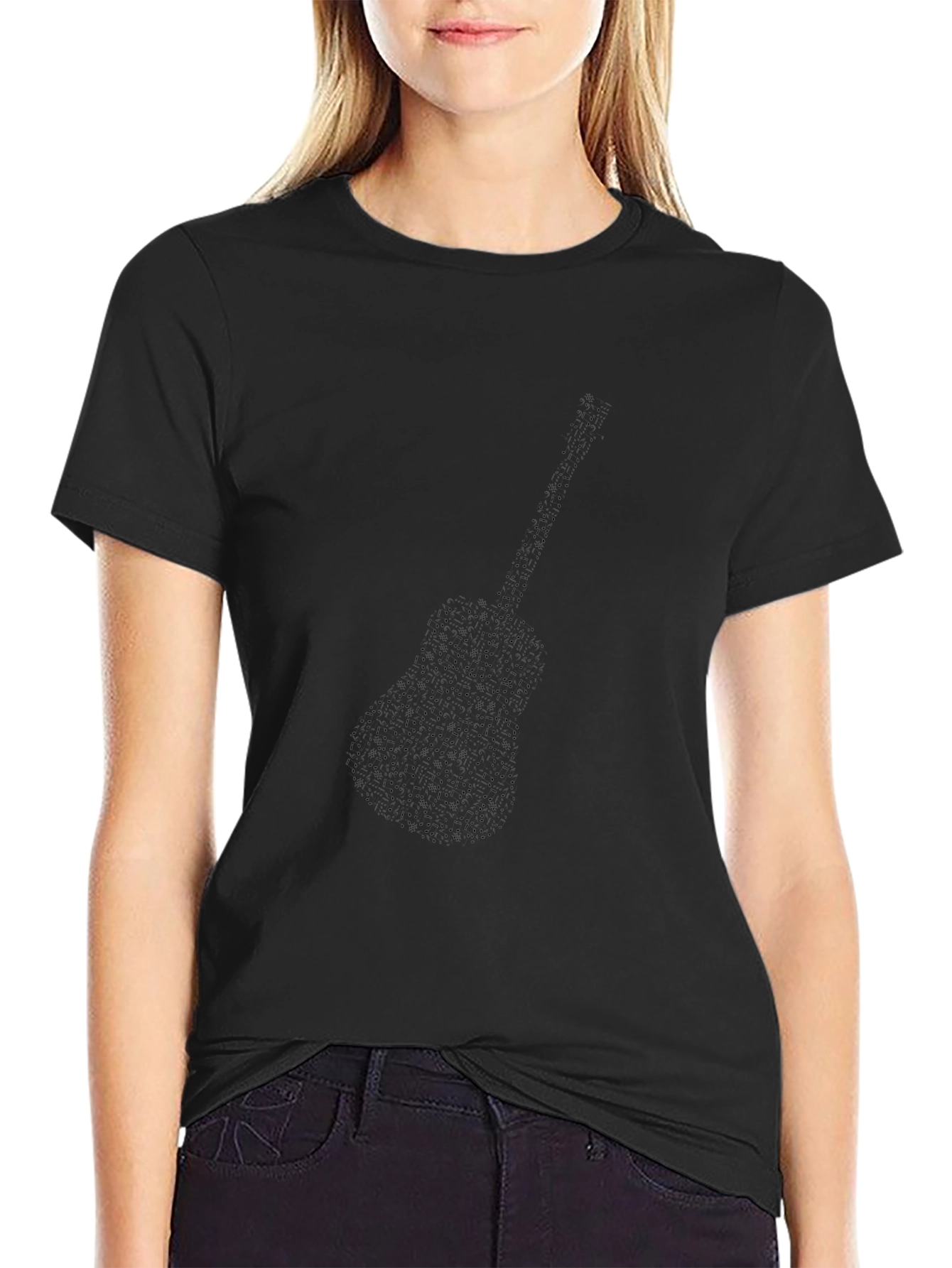 Guitar Silhouette Black T-Shirt