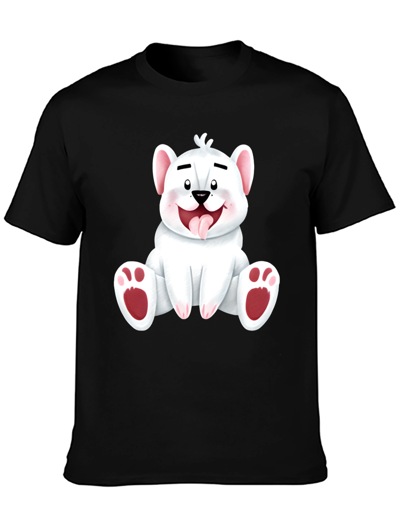 Cute Cartoon Bear Graphic Tee - Soft Cotton T-Shirt