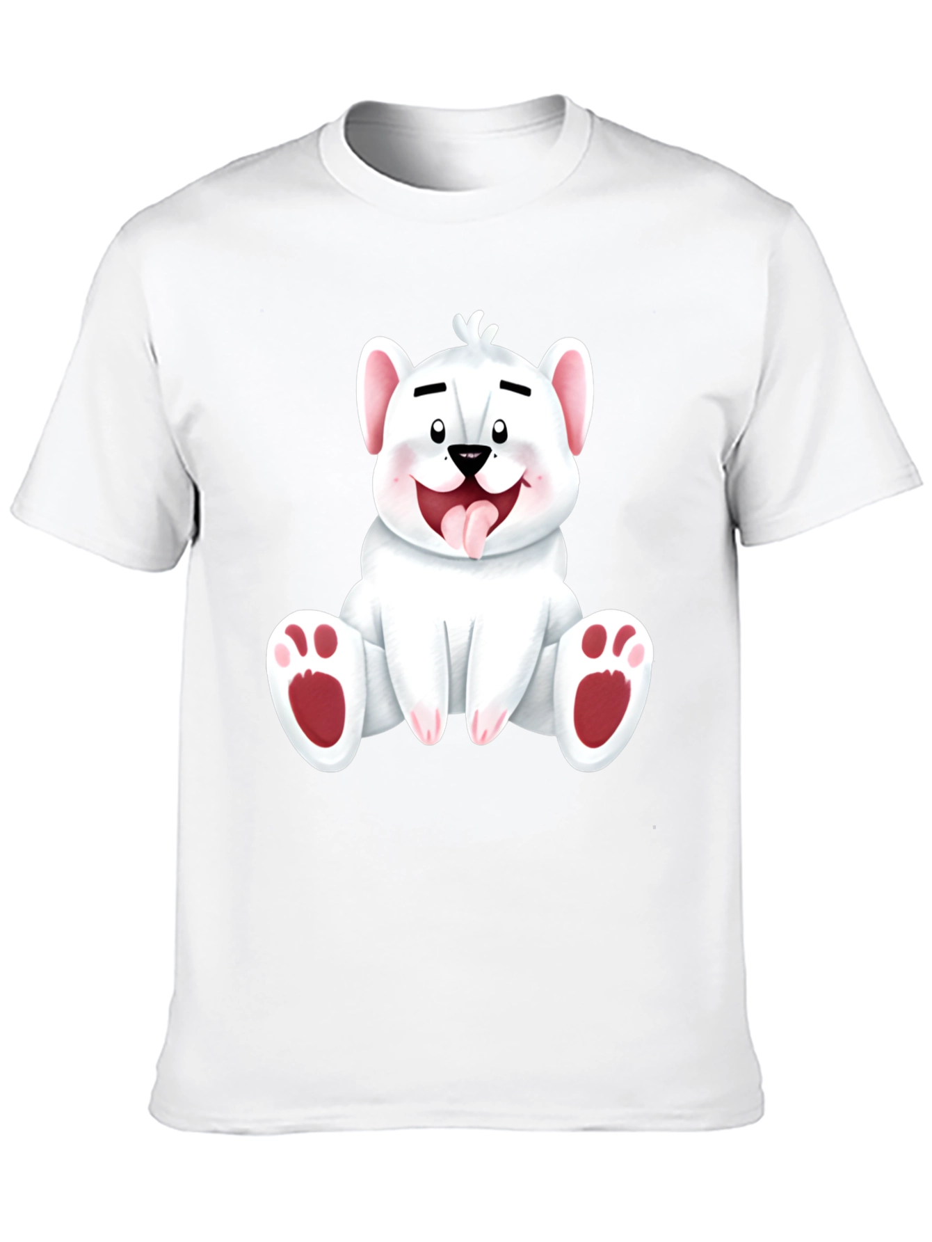 Cute Cartoon Bear Graphic Tee - Soft Cotton T-Shirt