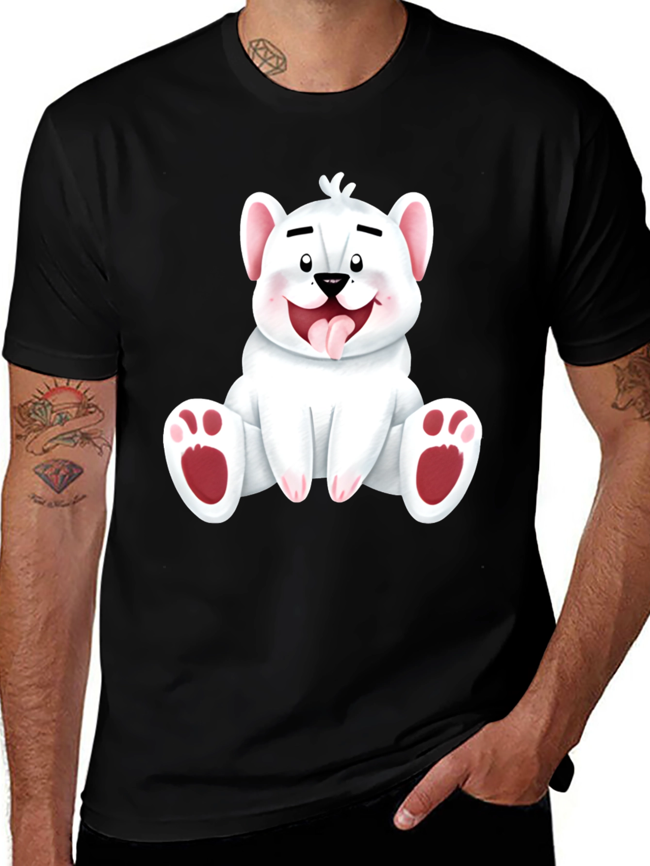 Cute Cartoon Bear Graphic Tee - Soft Cotton T-Shirt