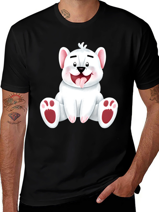 Cute Cartoon Bear Graphic Tee - Soft Cotton T-Shirt