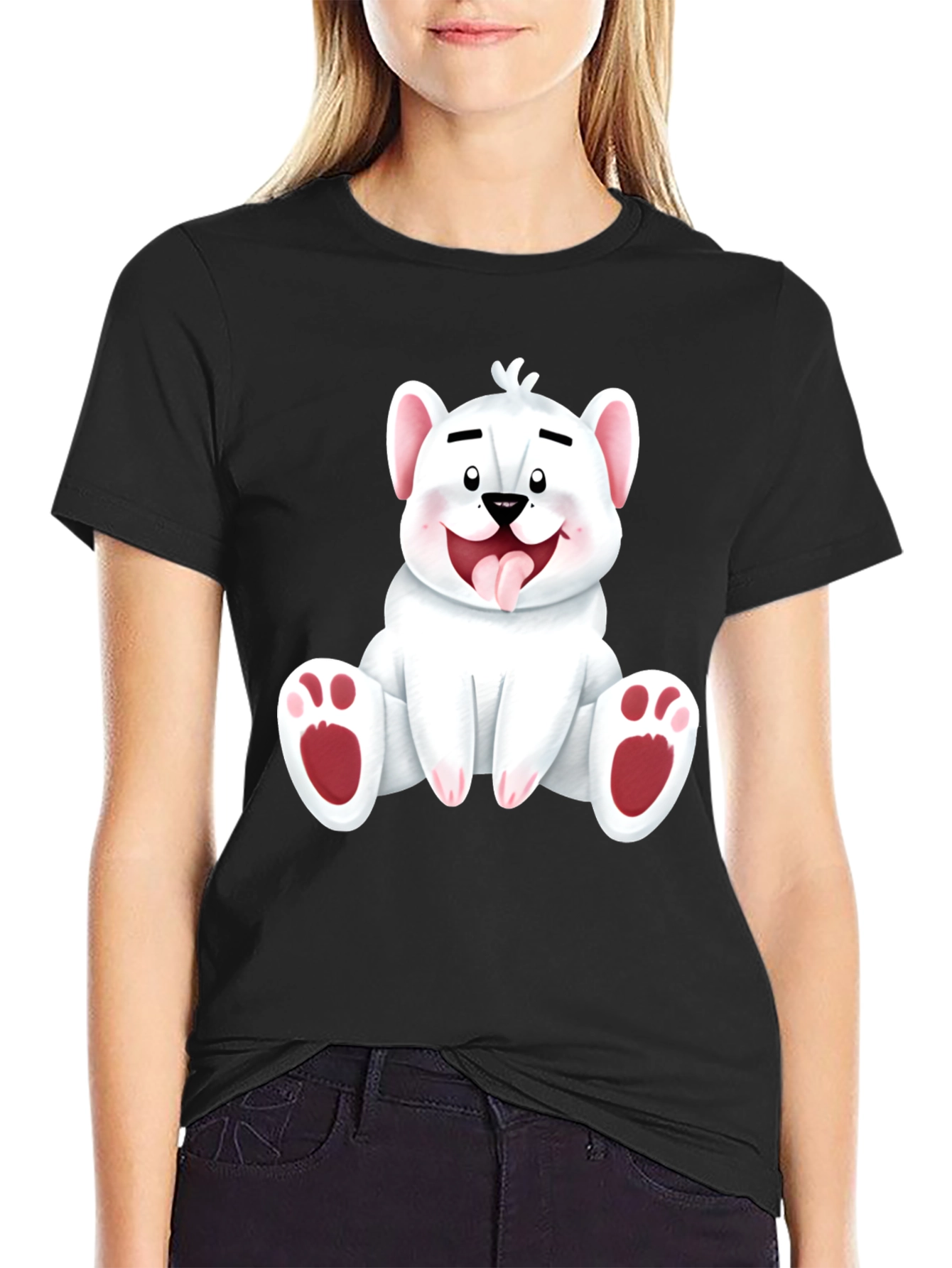 Cute Cartoon Bear Graphic Tee - Soft Cotton T-Shirt