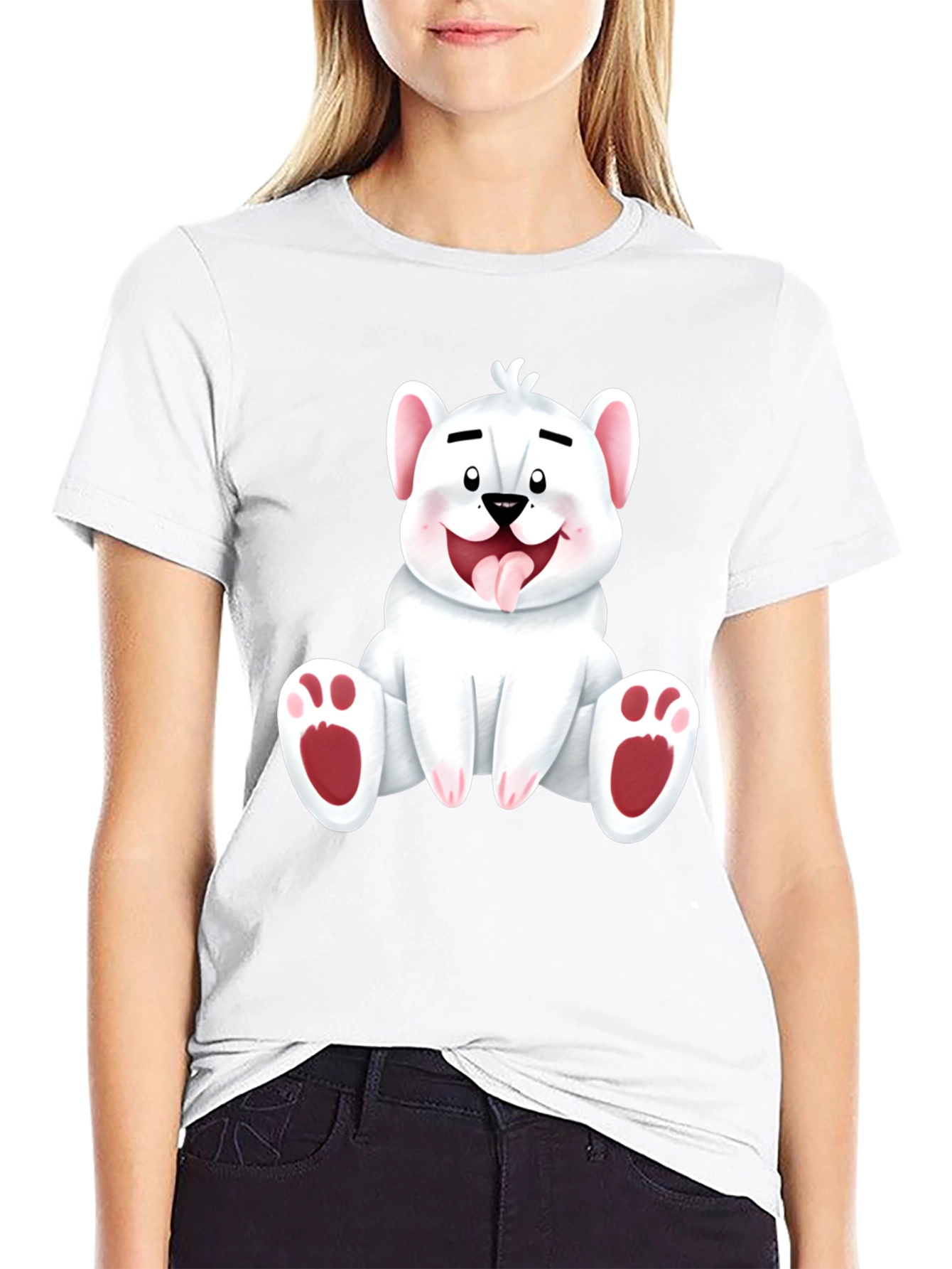 Cute Cartoon Bear Graphic Tee - Soft Cotton T-Shirt