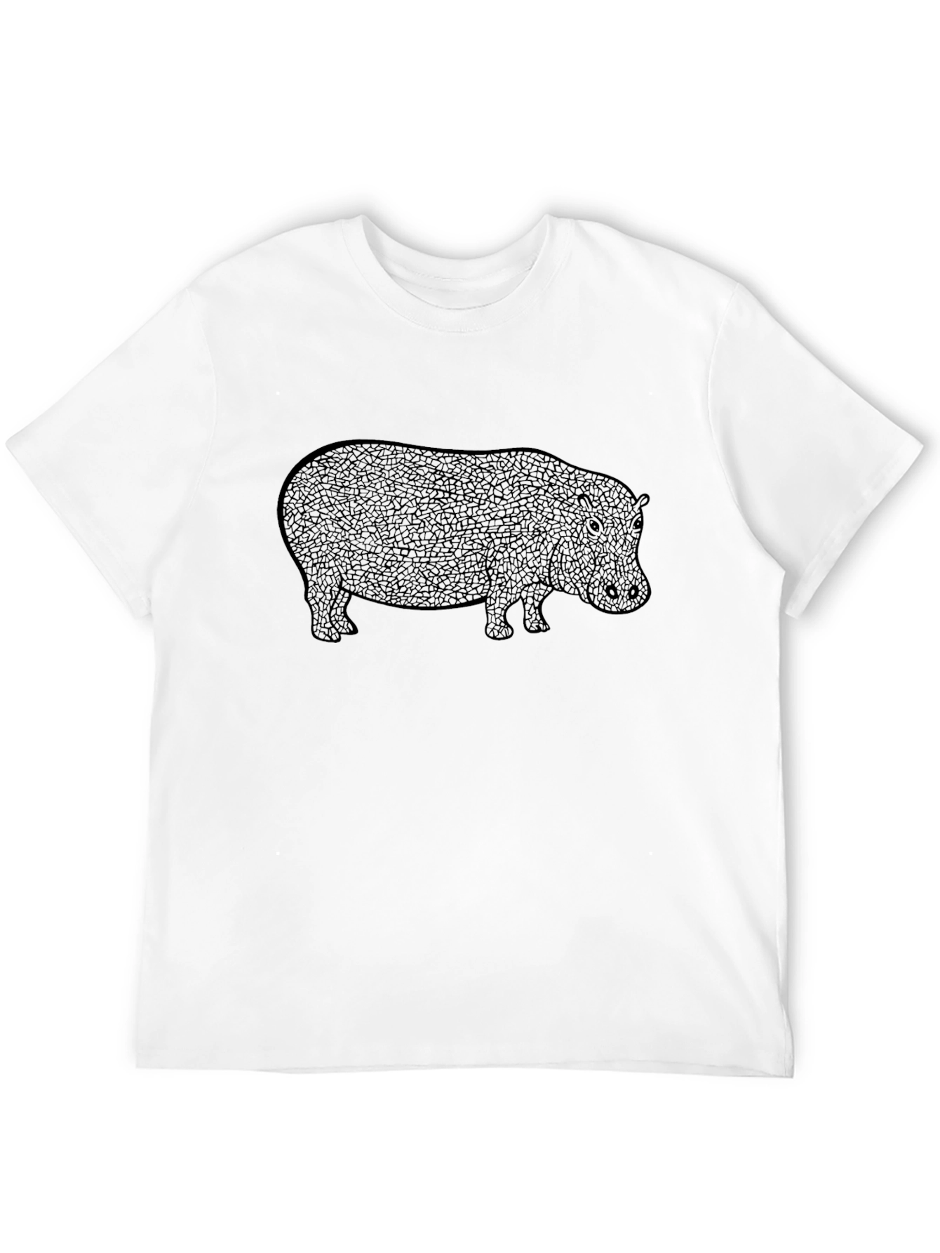 Black Hippo Graphic T-Shirt - Casual Style