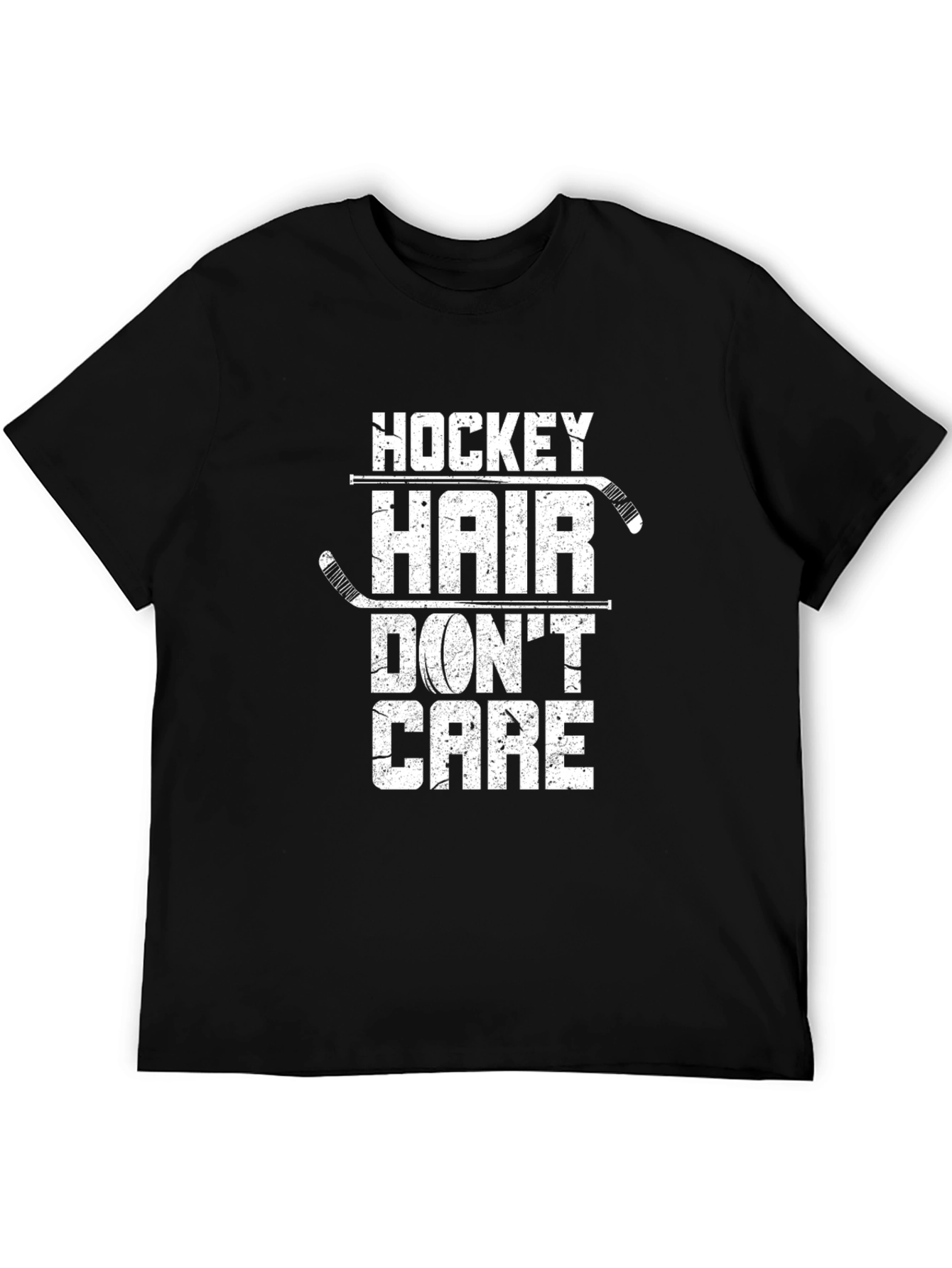 Hockey Hair Dont Care Graphic Tee