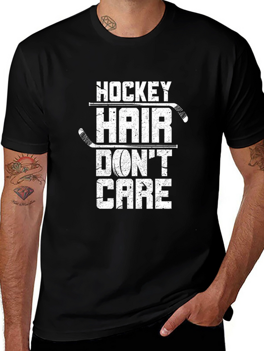 Hockey Hair Dont Care Graphic Tee