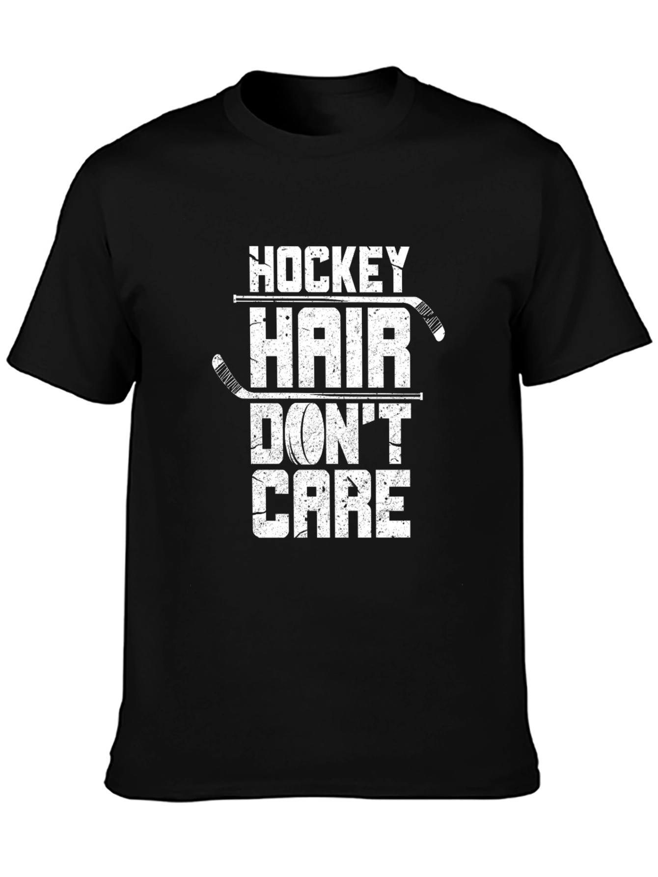 Hockey Hair Dont Care Graphic Tee