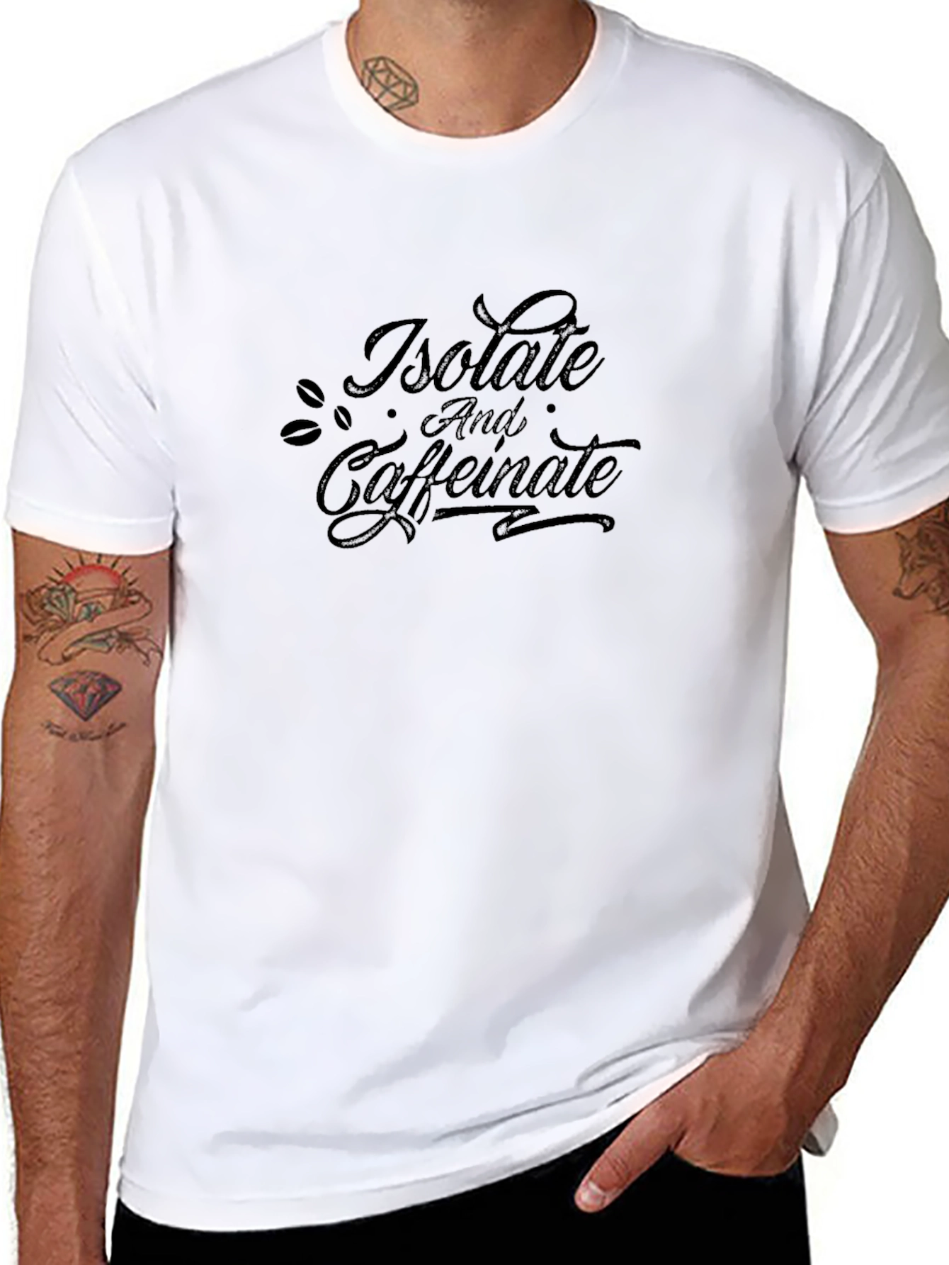 Isolate and Caffeinate Black Graphic Tee