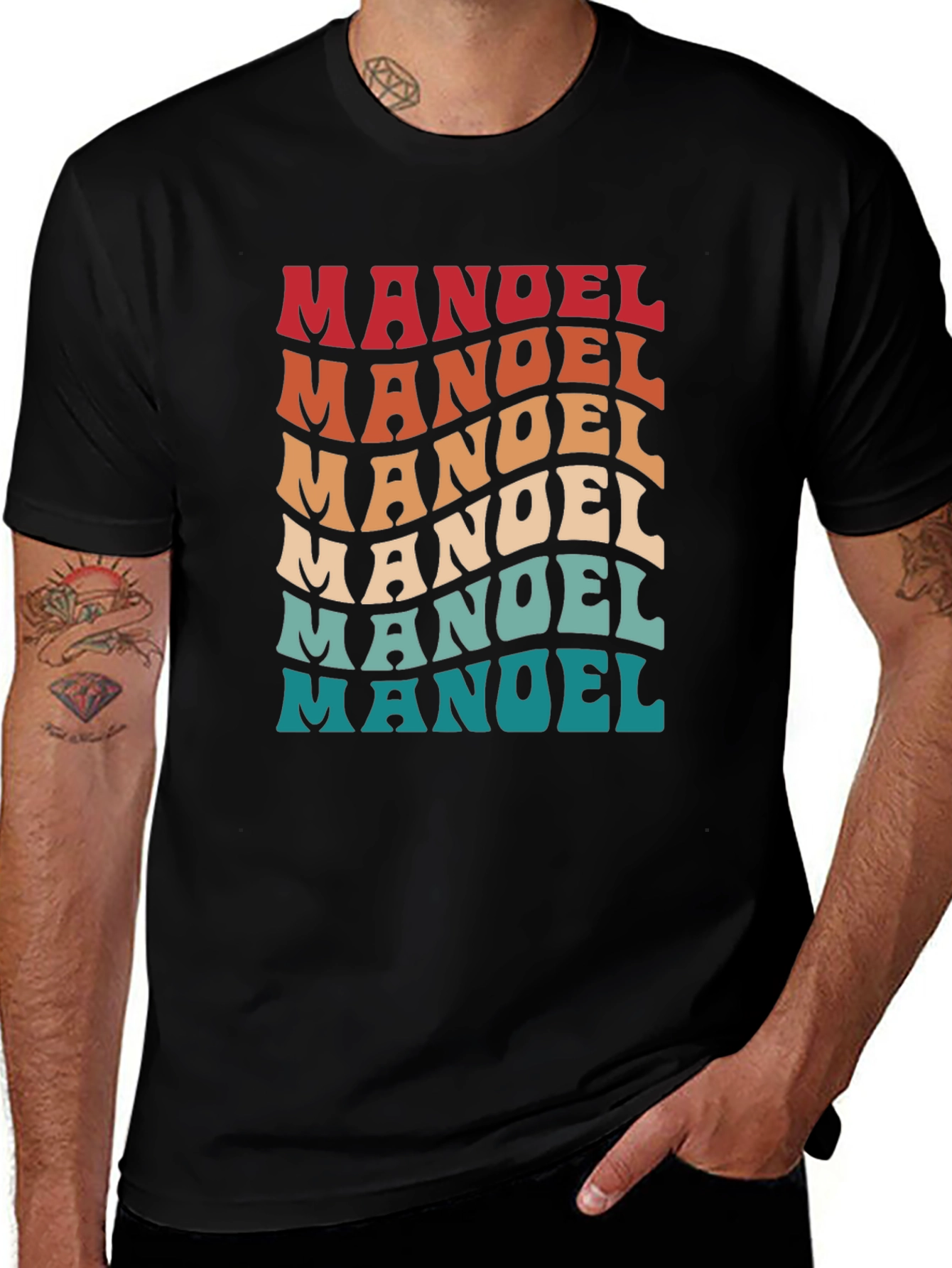 Retro Wavy Manuel Graphic T-Shirt