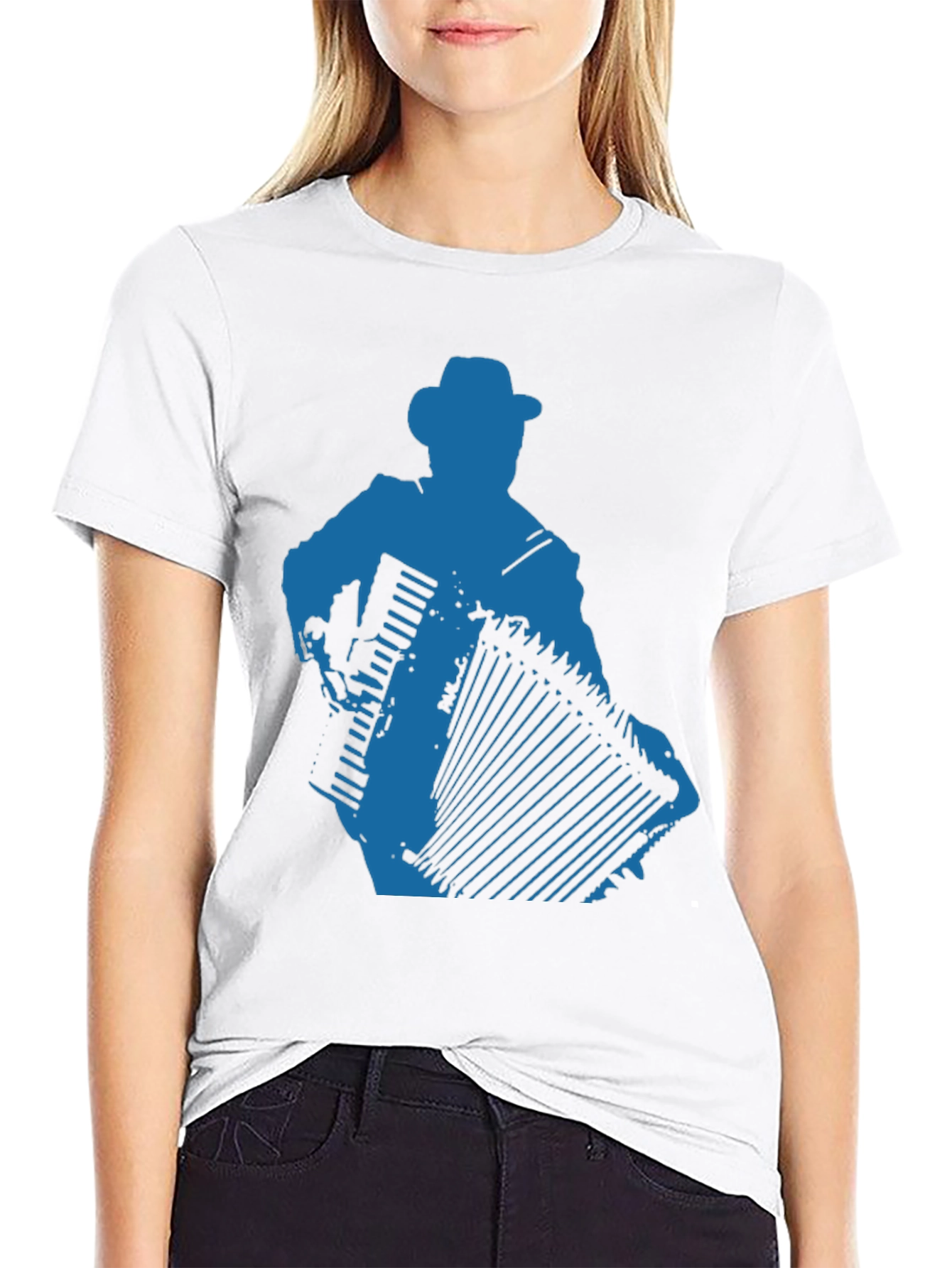 Accordion Player Graphic Tee - Black