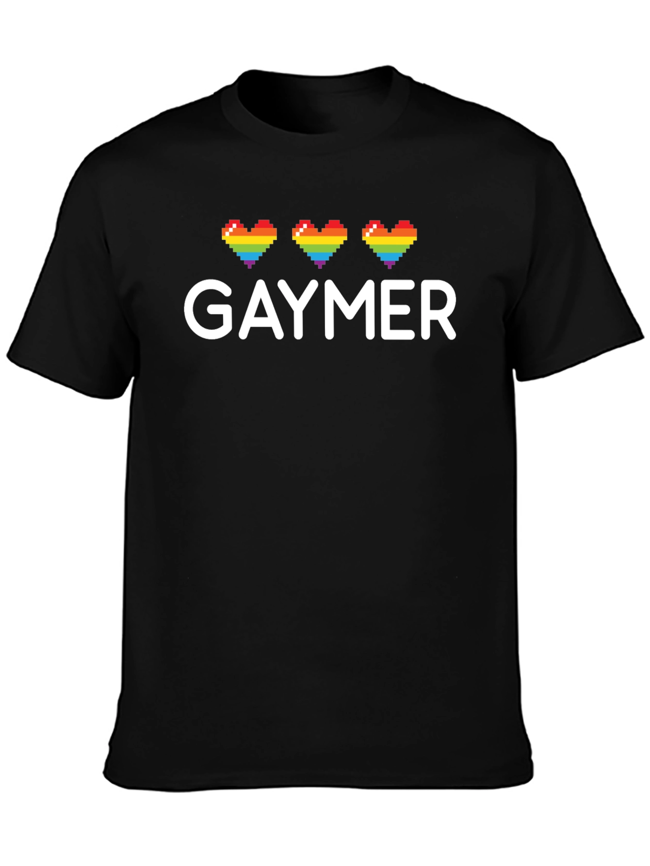 Gaymer Rainbow Heart Pixel Tee - LGBTQ+ Pride Shirt