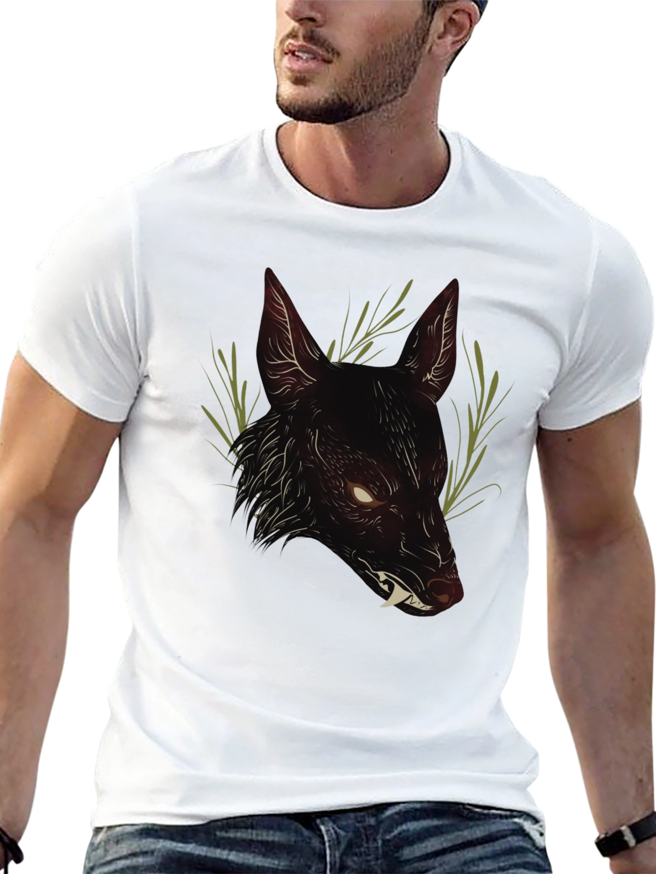 Dark Wolf Graphic Tee - Mens Black T-Shirt