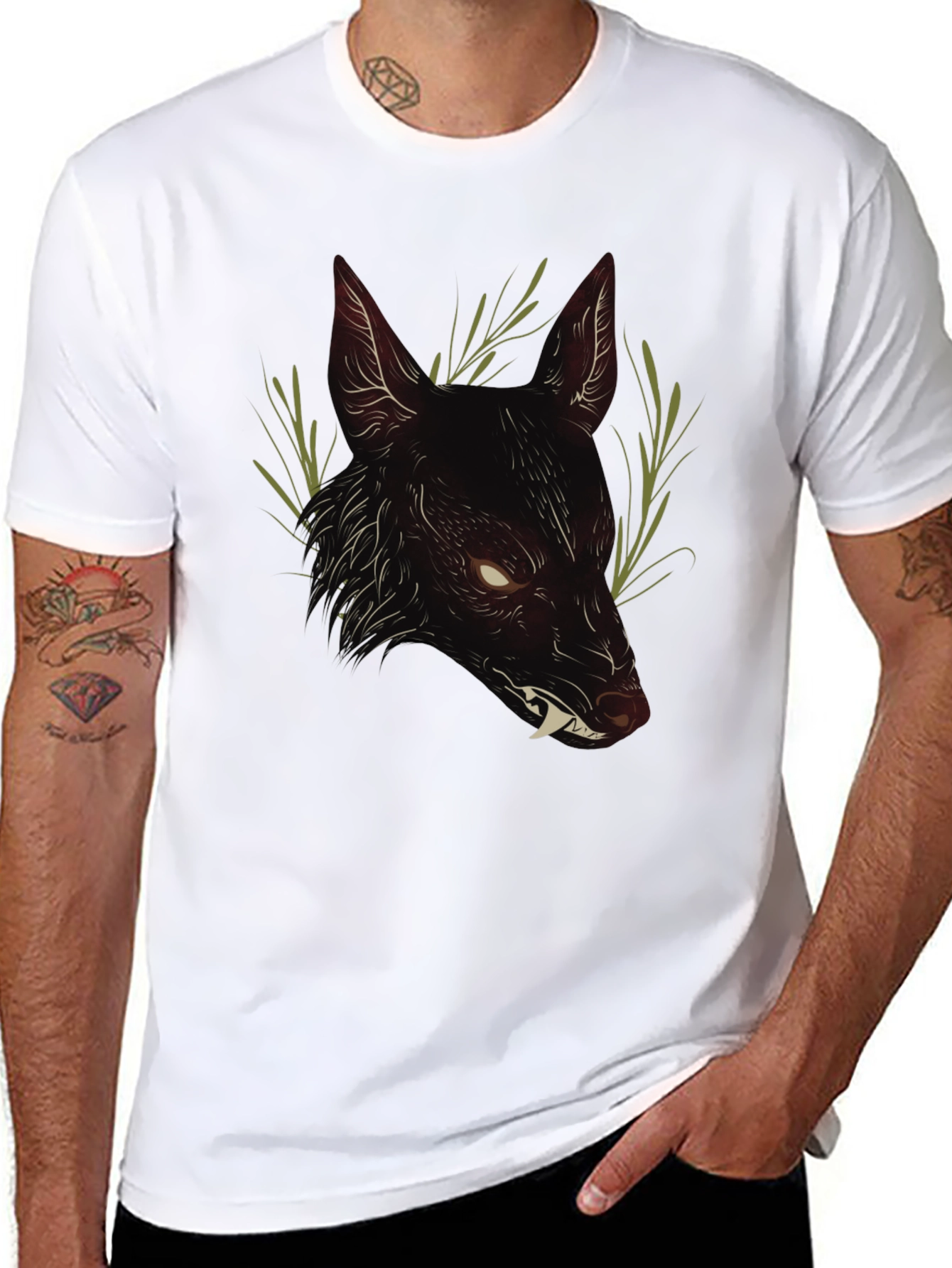 Dark Wolf Graphic Tee - Mens Black T-Shirt