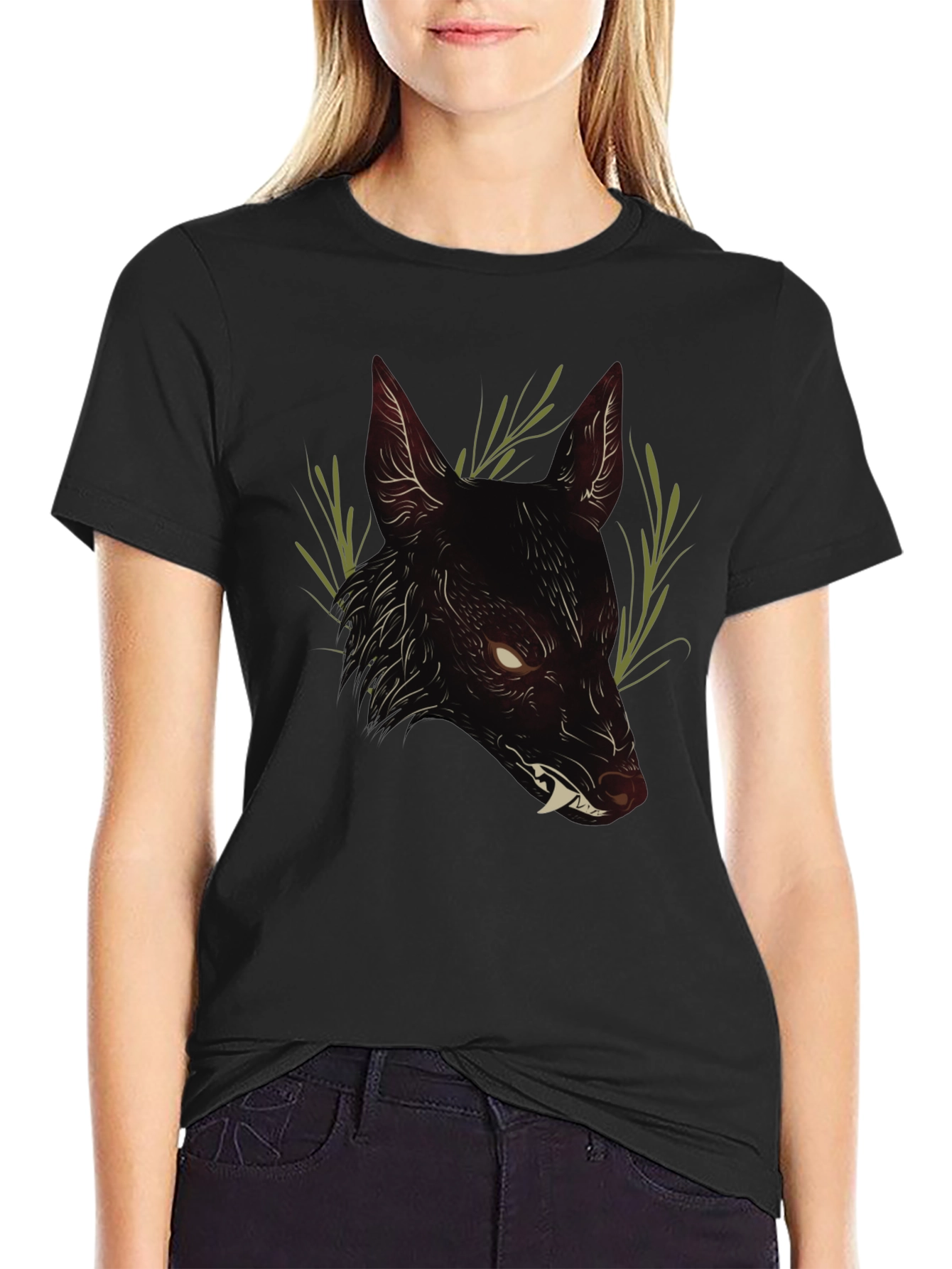 Dark Wolf Graphic Tee - Mens Black T-Shirt