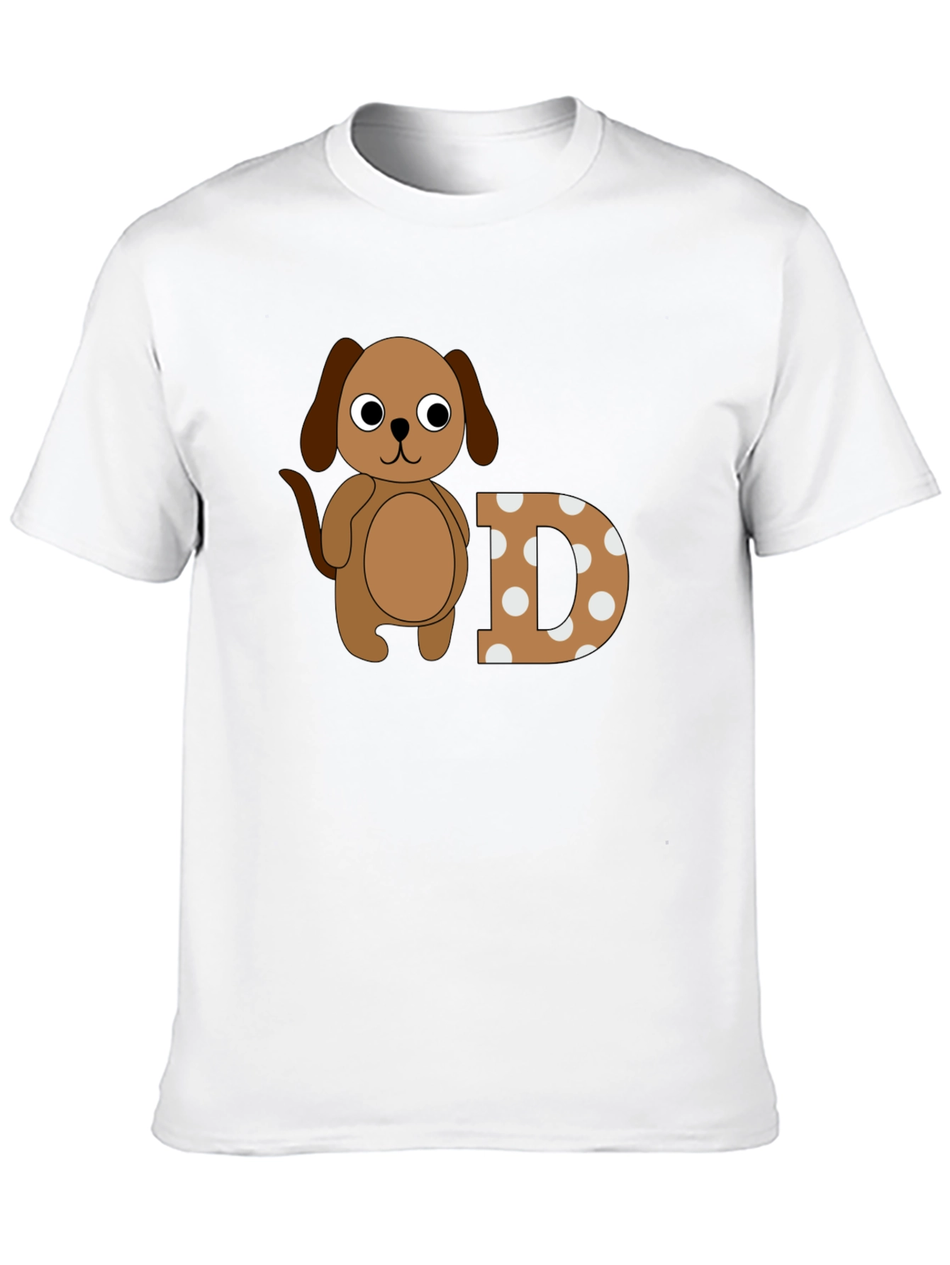 Dog & Letter D Graphic Black T-Shirt