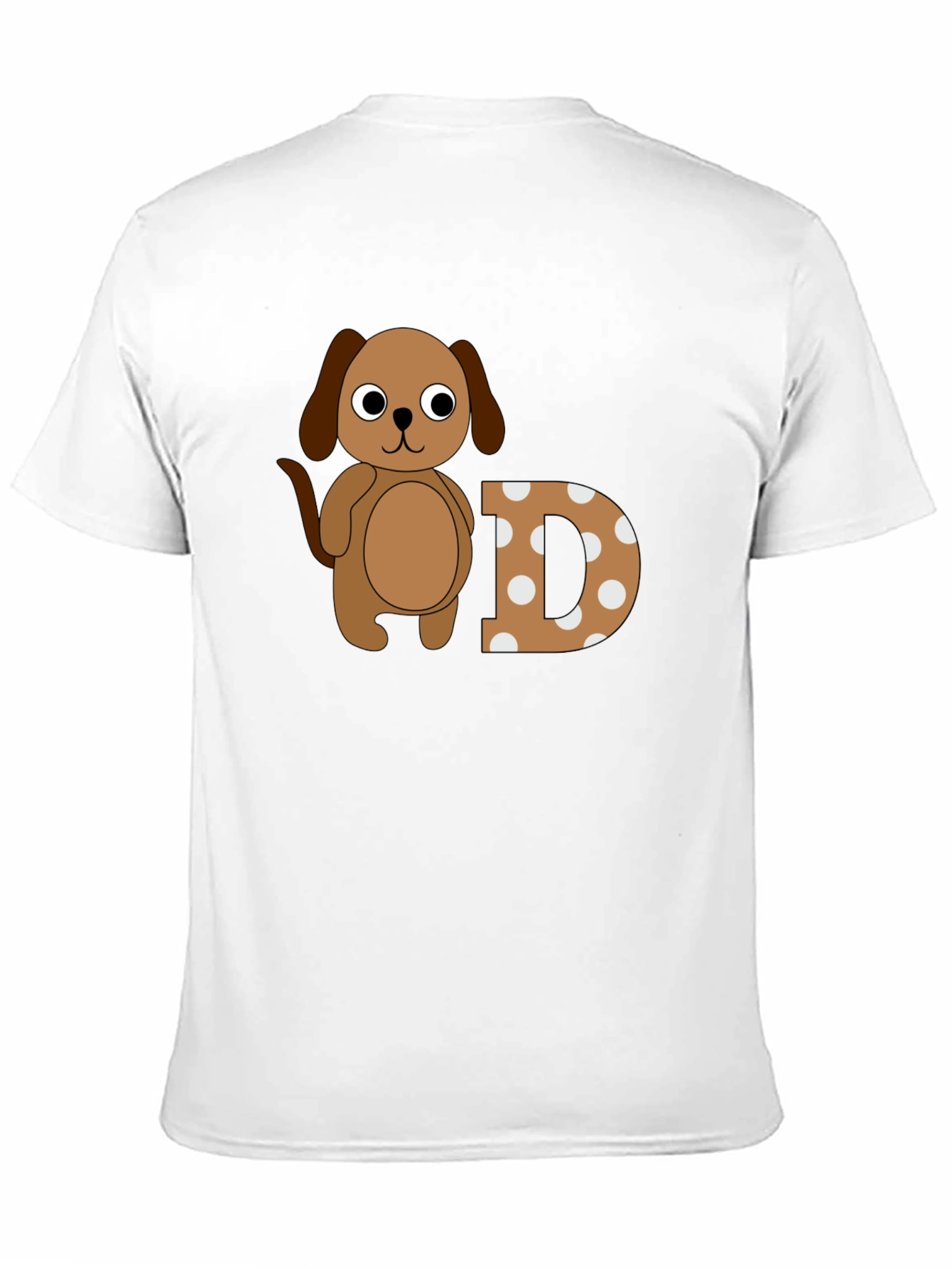 Dog & Letter D Graphic Black T-Shirt