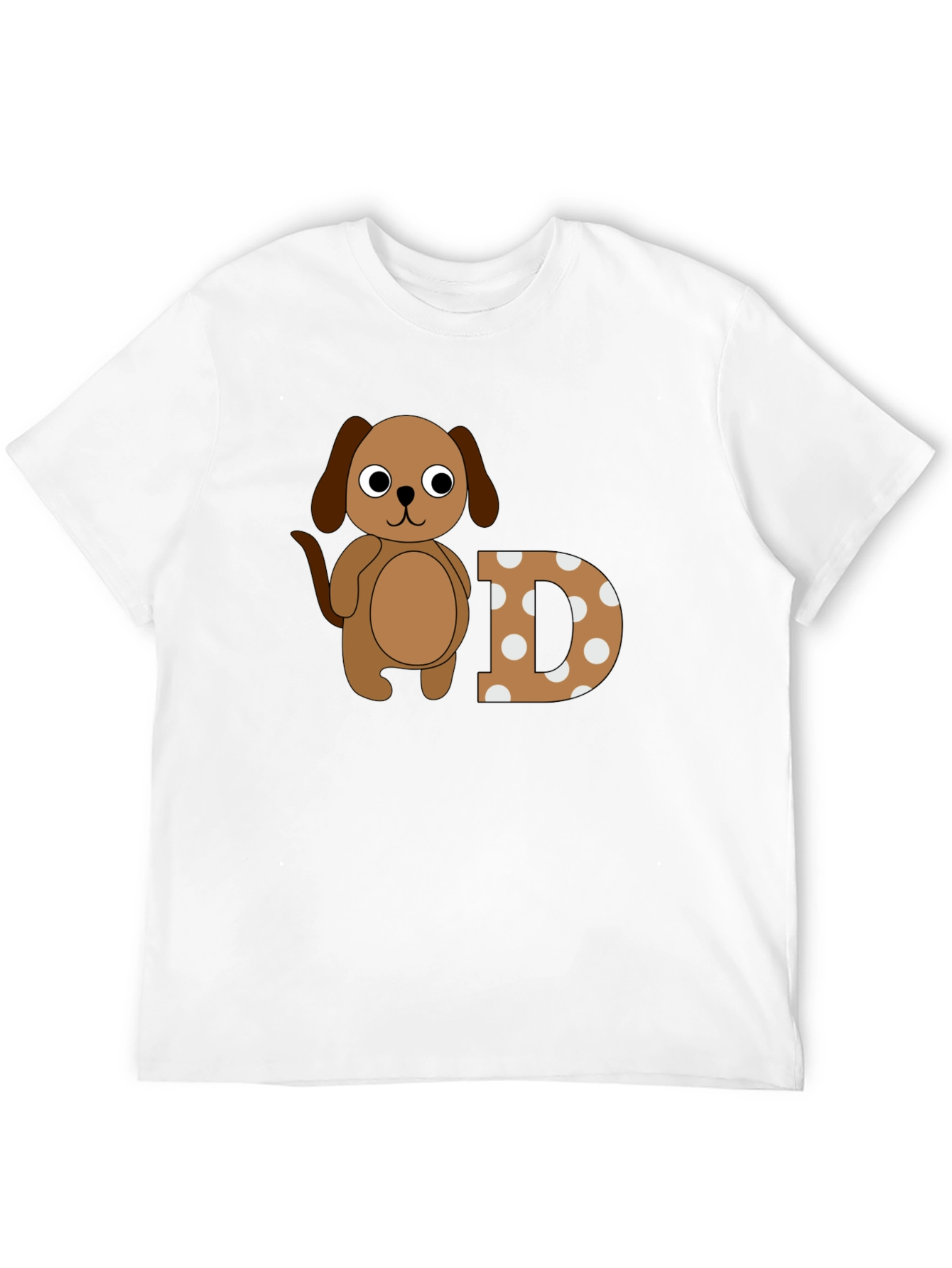 Dog & Letter D Graphic Black T-Shirt