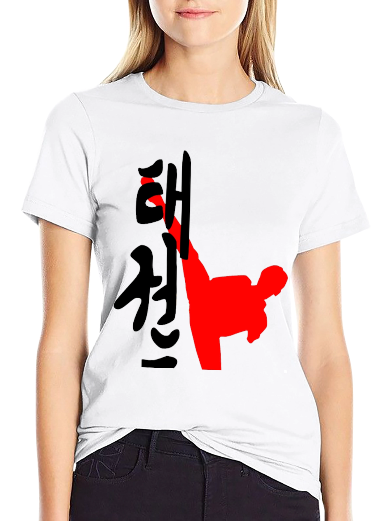 Taekwondo Kick Graphic T-Shirt - Black