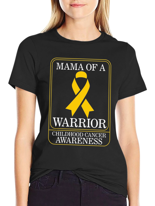 Mama of a Warrior Childhood Cancer Awareness T-Shirt