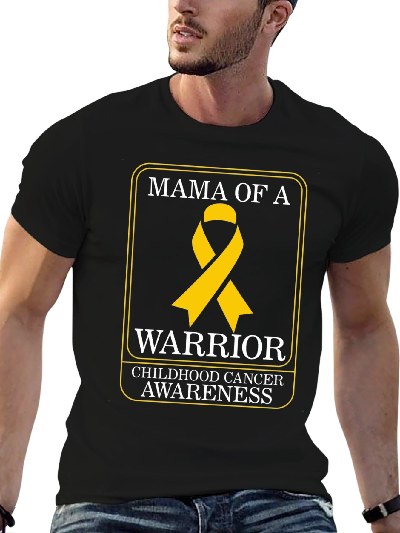 Mama of a Warrior Childhood Cancer Awareness T-Shirt