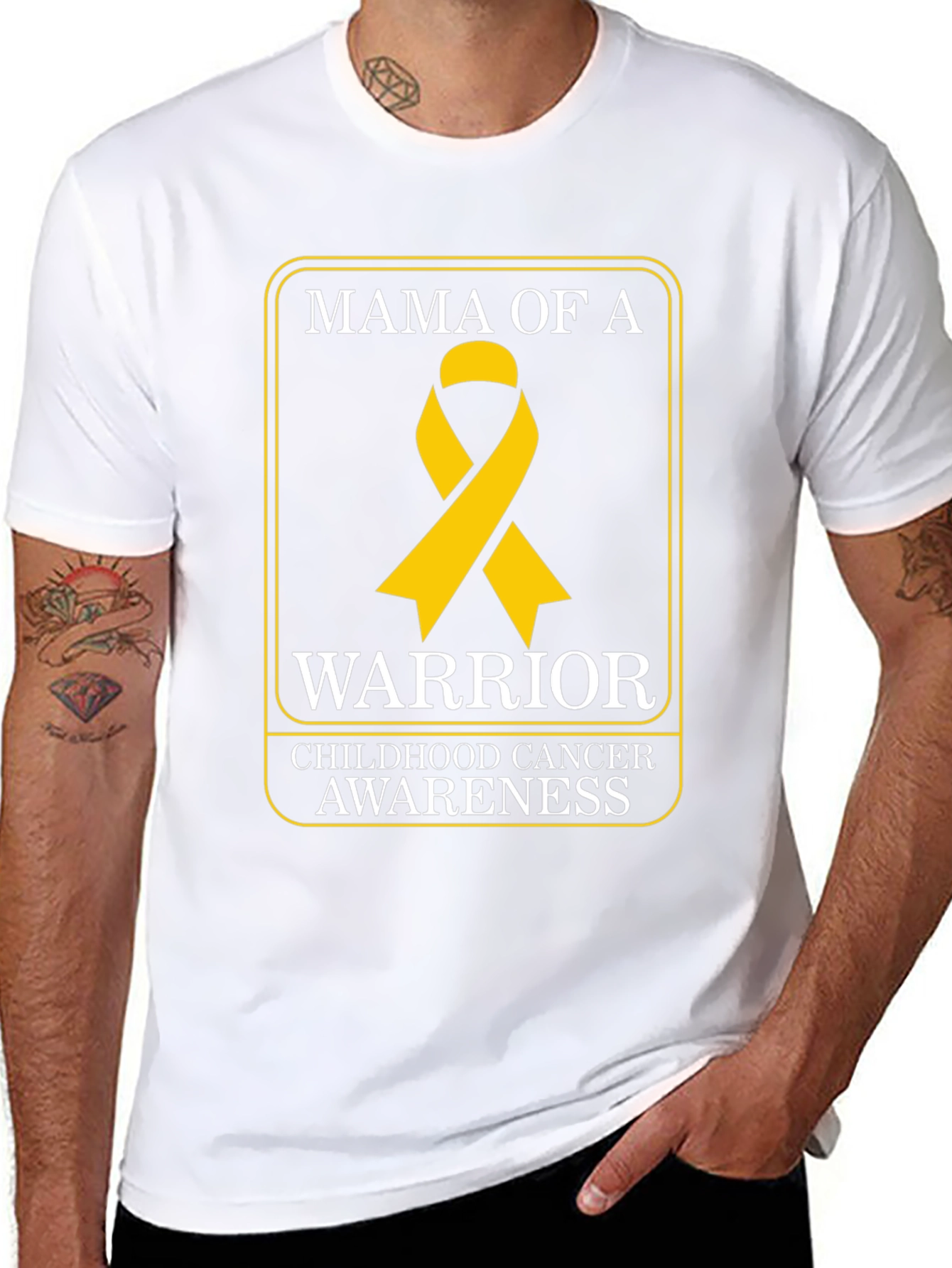 Mama of a Warrior Childhood Cancer Awareness T-Shirt