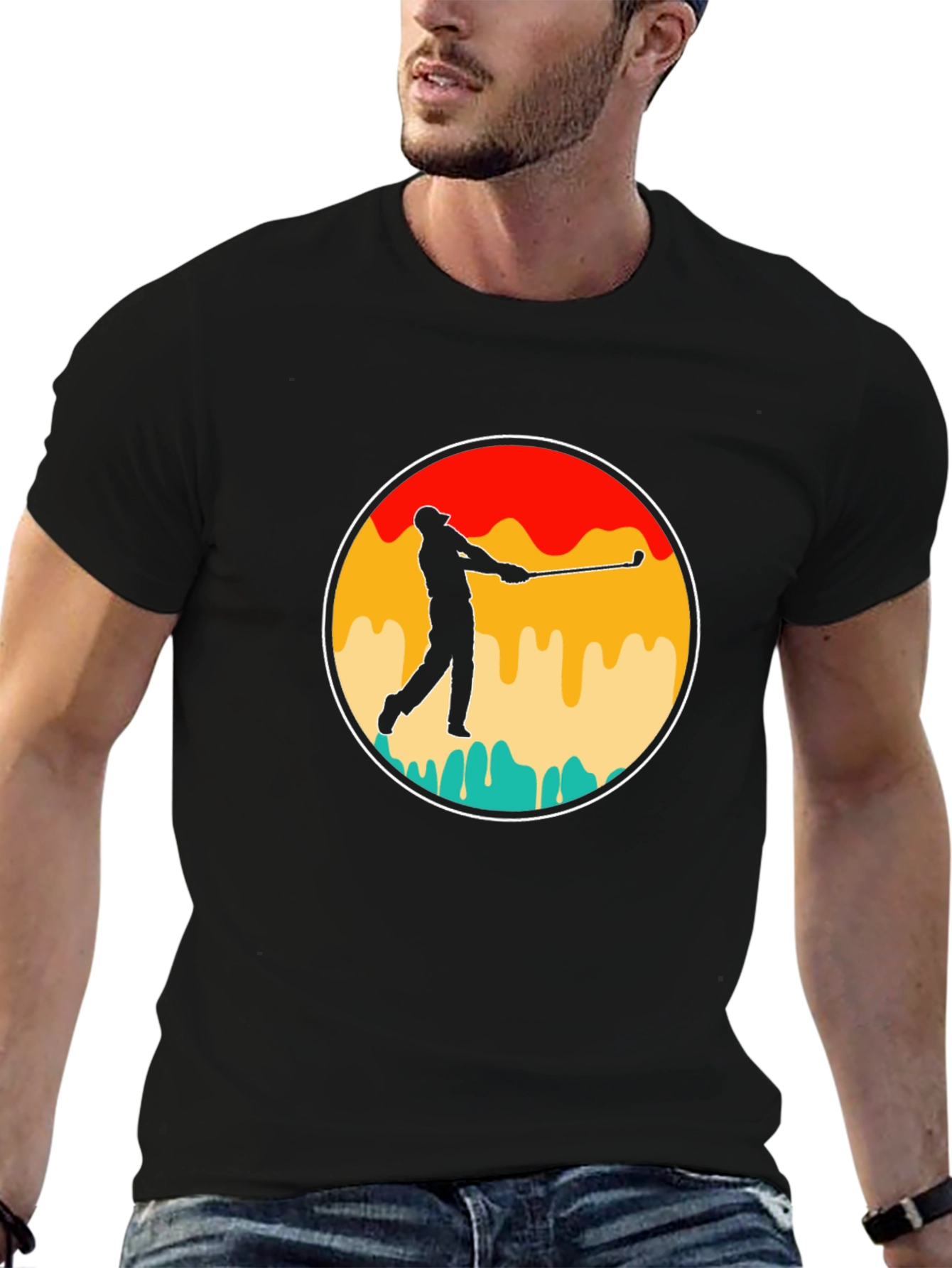 Retro Golfer Silhouette Tee