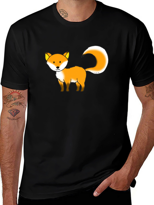Fox Graphic Print Black T-Shirt