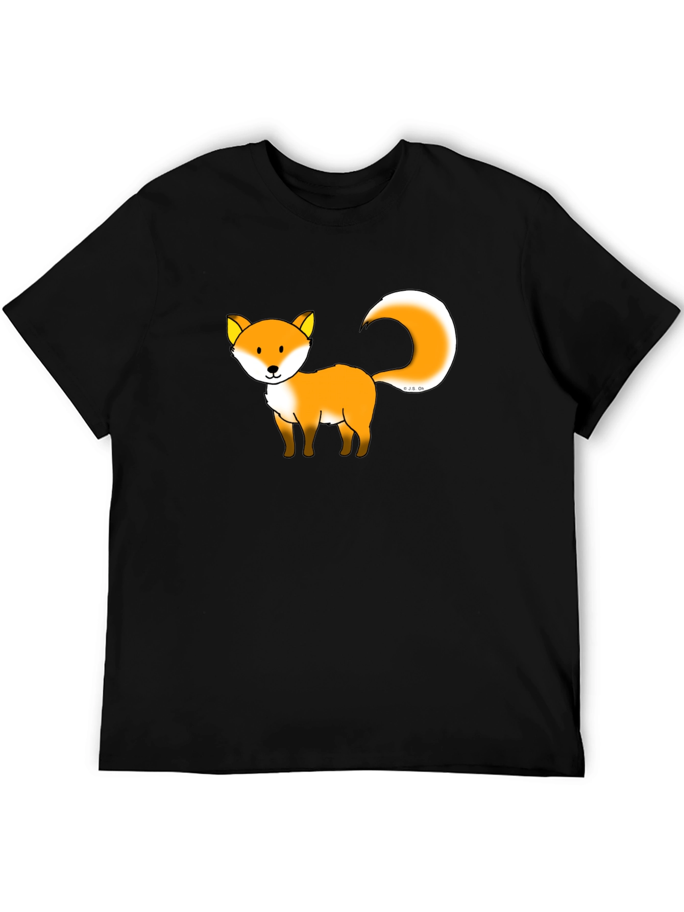 Fox Graphic Print Black T-Shirt