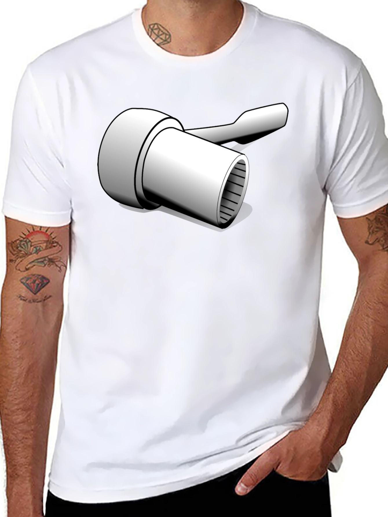 Novelty Wrench Graphic T-Shirt - Black