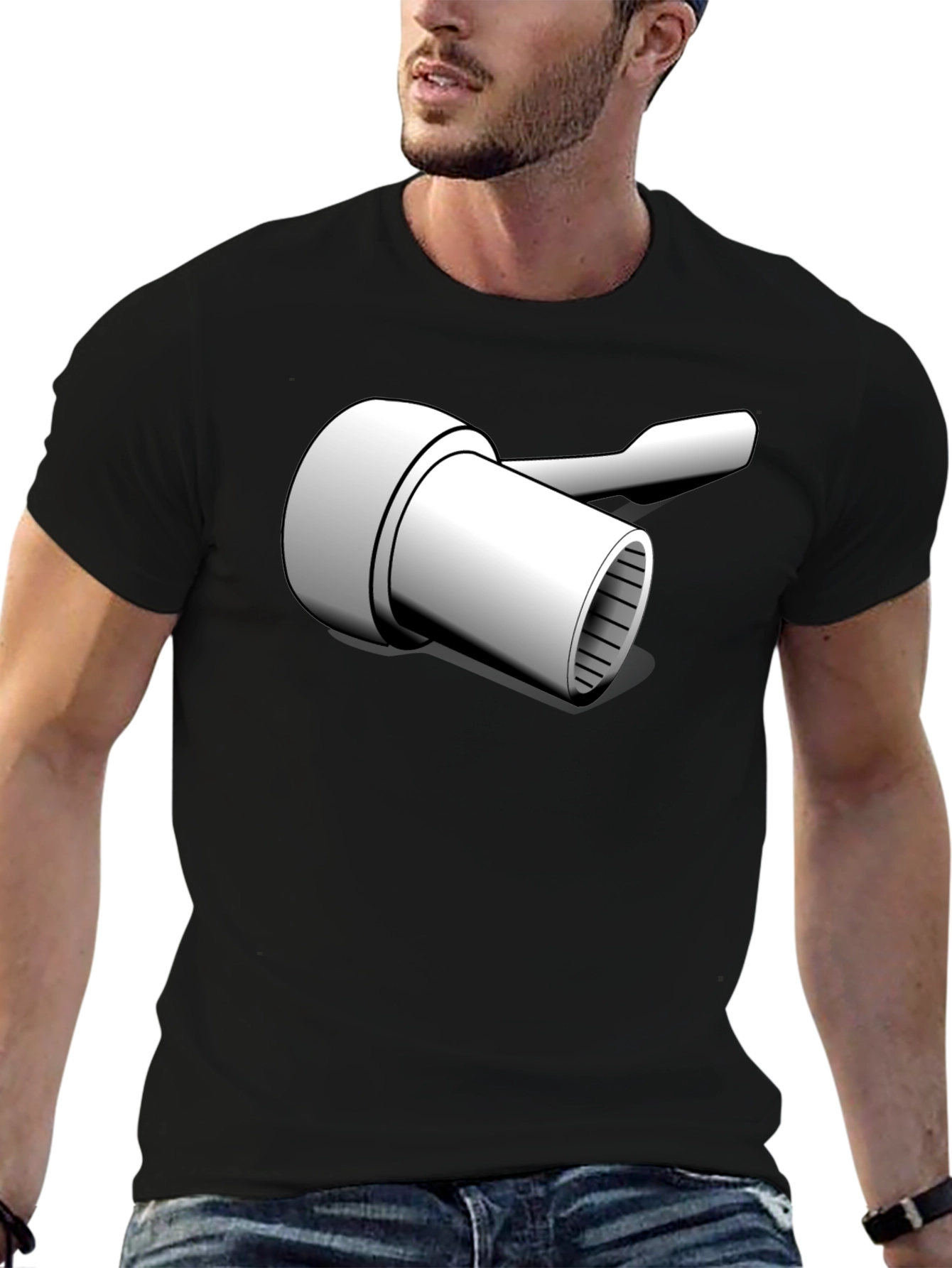 Novelty Wrench Graphic T-Shirt - Black