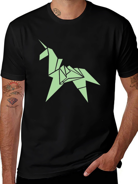 Origami Unicorn Tee - Black T-Shirt